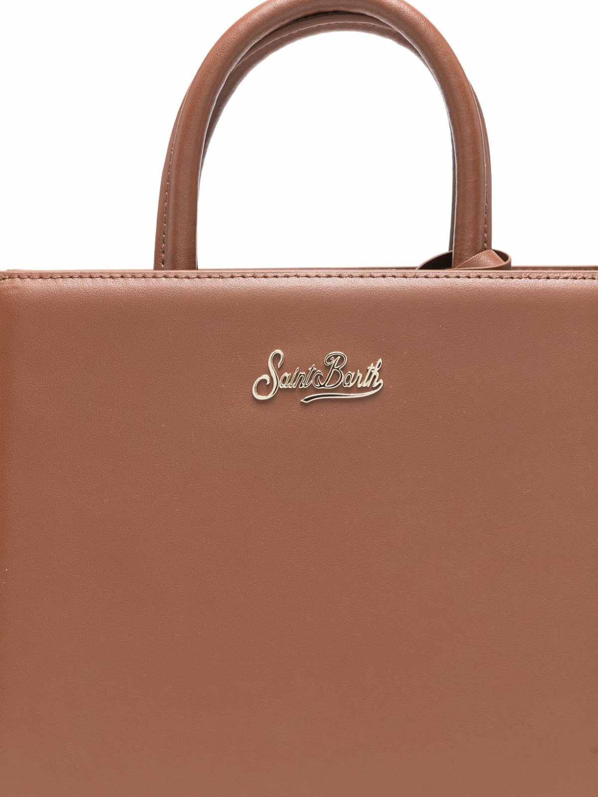 Mc2 Saint Barth Brown Midi Shopping Bag In Brown