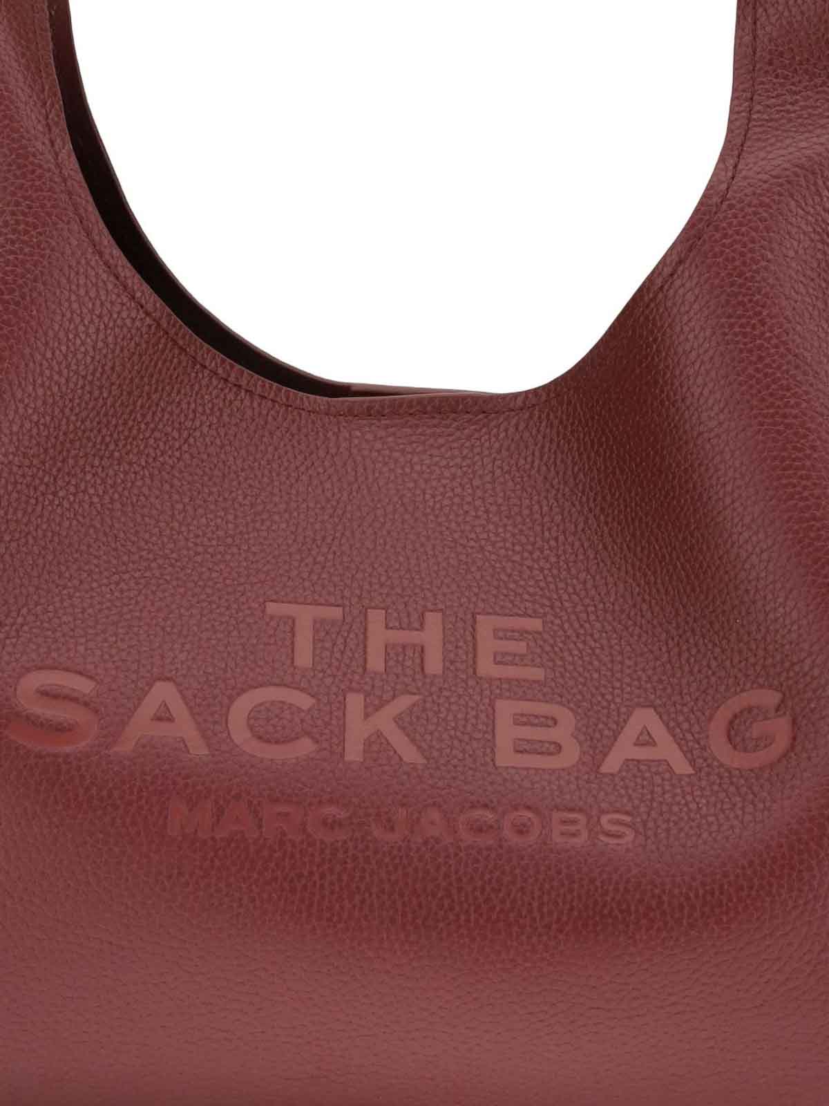 Marc Jacobs The Sack Bag Handbag In Dark Red Leather In Red