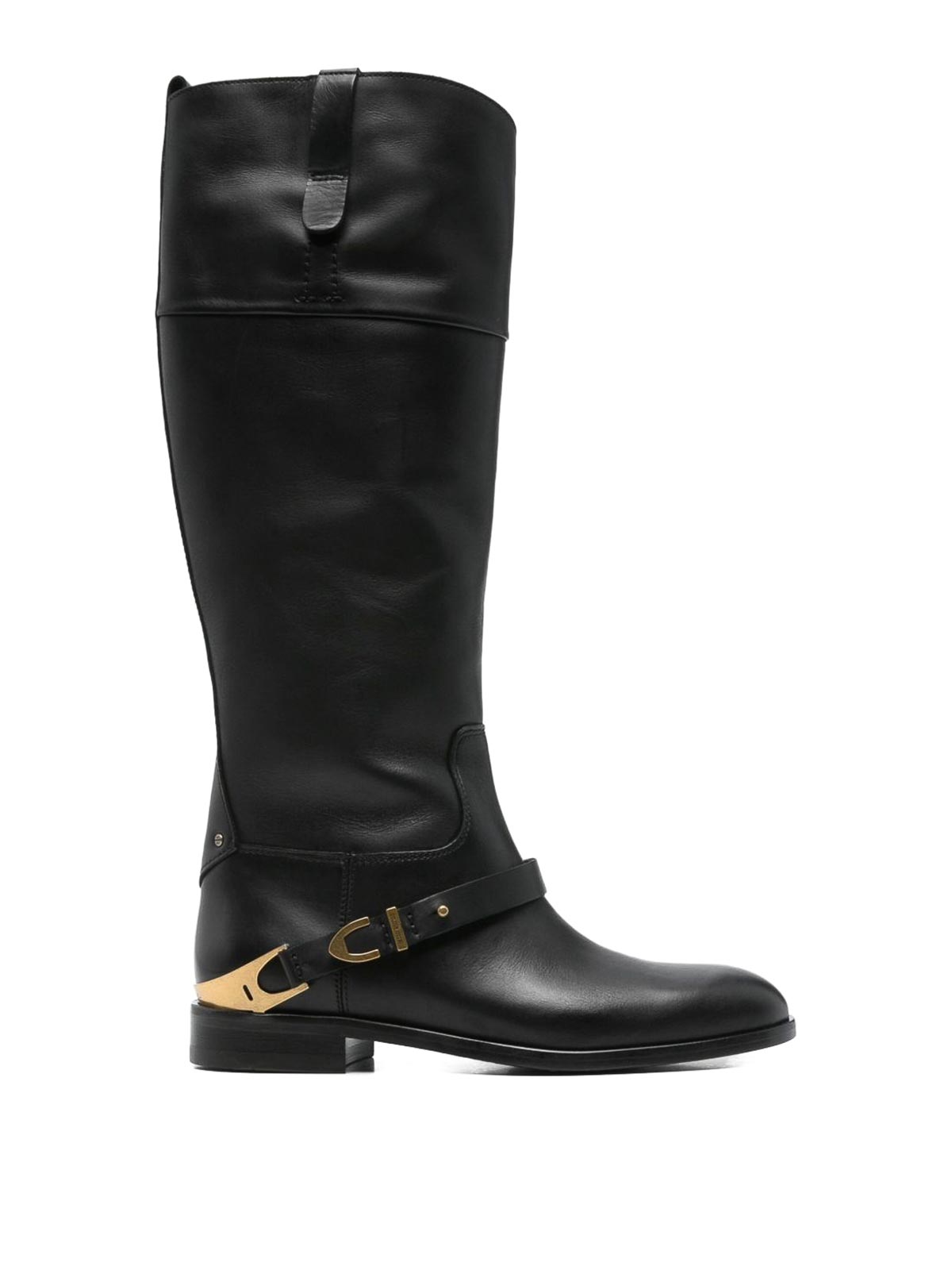Golden Goose Charlie Leather Knee-high Boots In Black