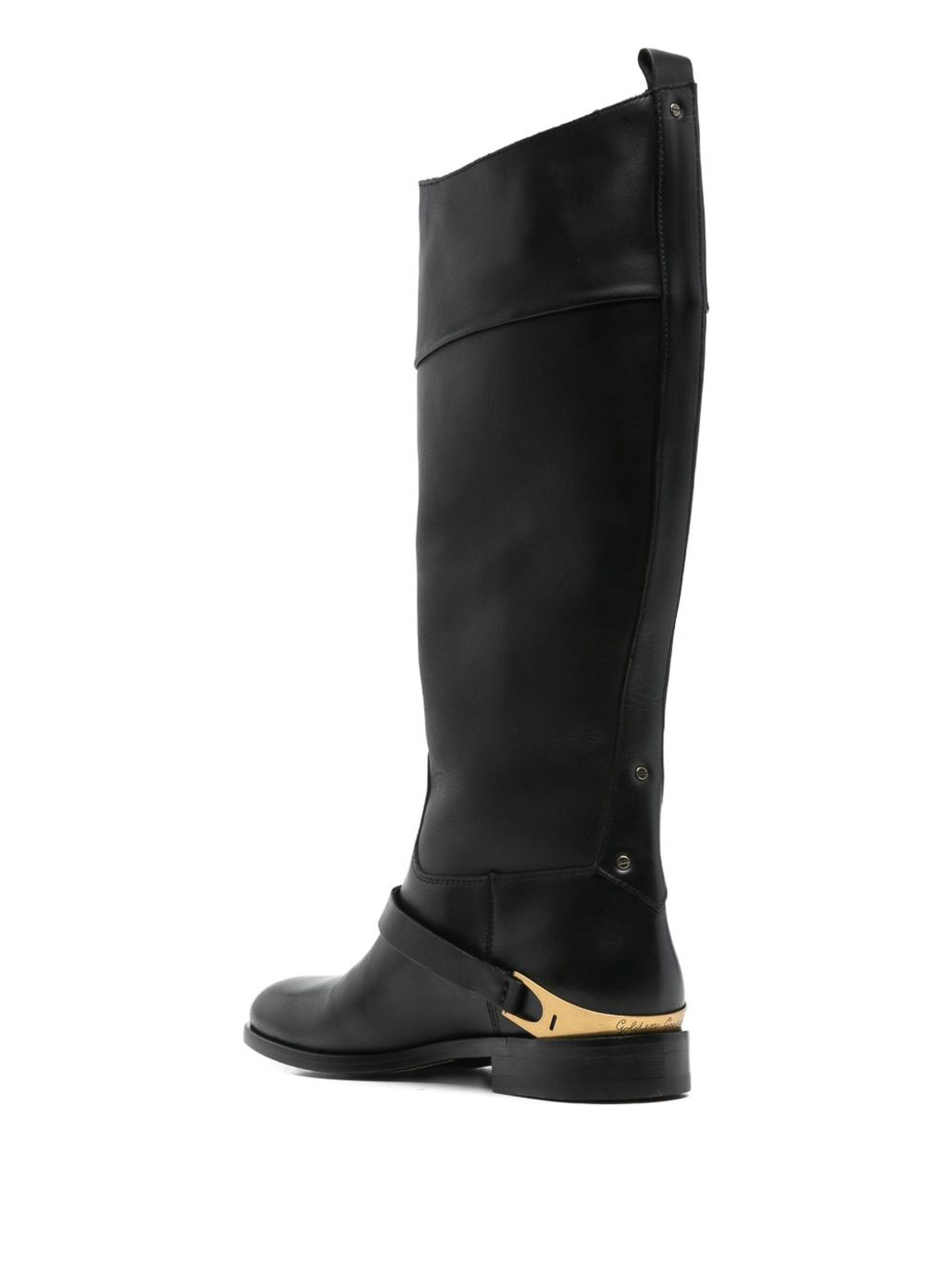 Golden Goose Charlie Leather Knee-high Boots In Black