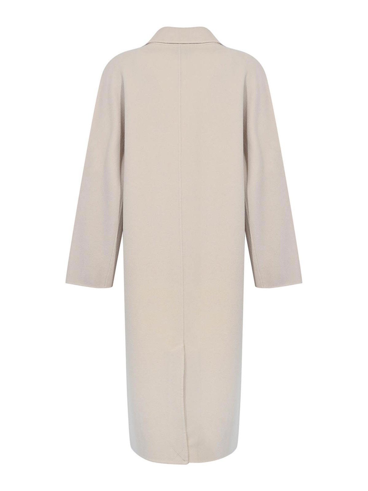 Alpha Studio Double-breasted Coat In Double Wool In Pink