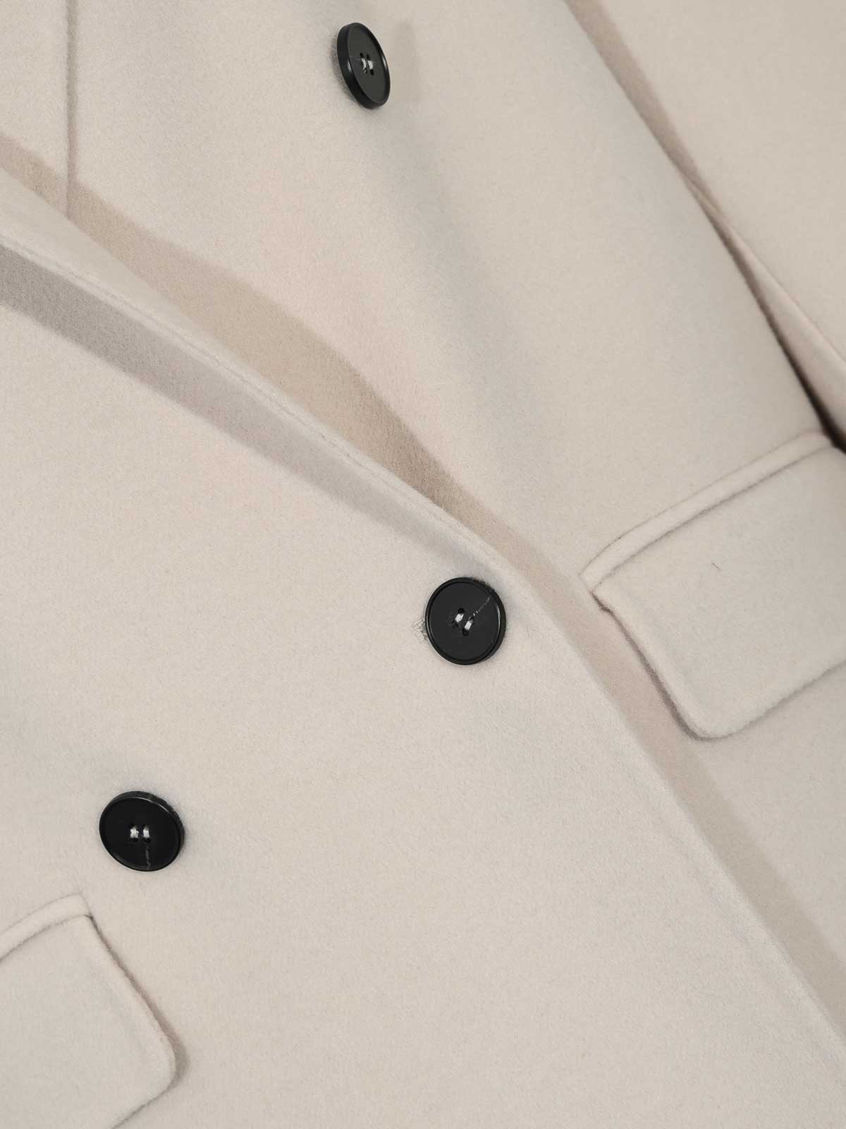 Alpha Studio Double-breasted Coat In Double Wool In Pink