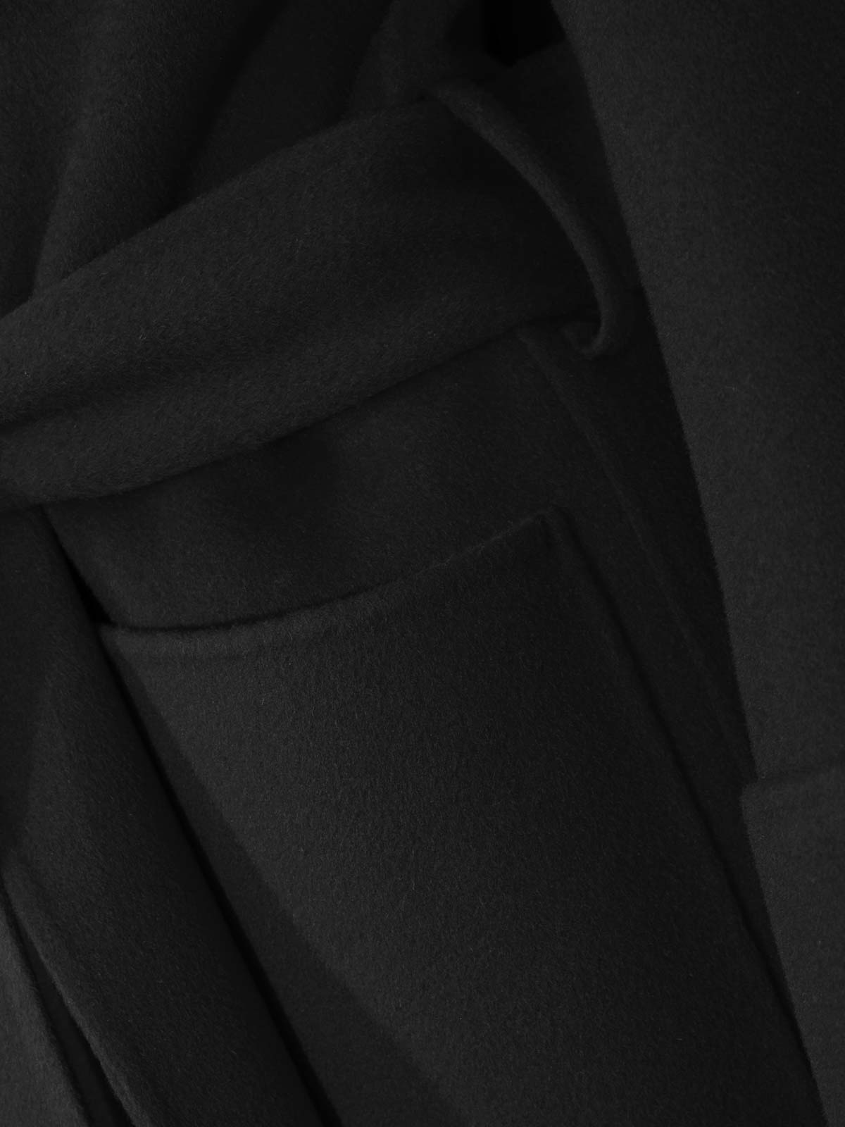 Alpha Studio Long Double Wool Coat With Hood In Black