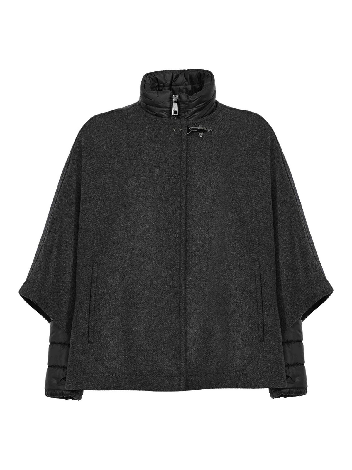 Fay 3-in-1 Double-faced Carded Wool Cape In Gray