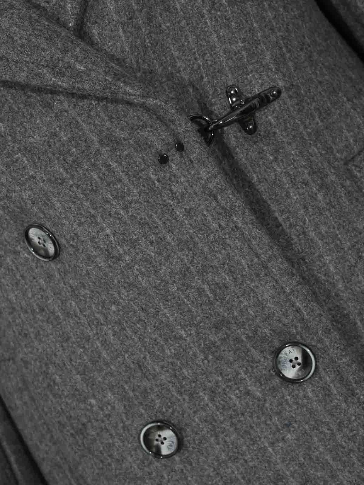 Fay Pinstriped Wool Blend Coat In Green