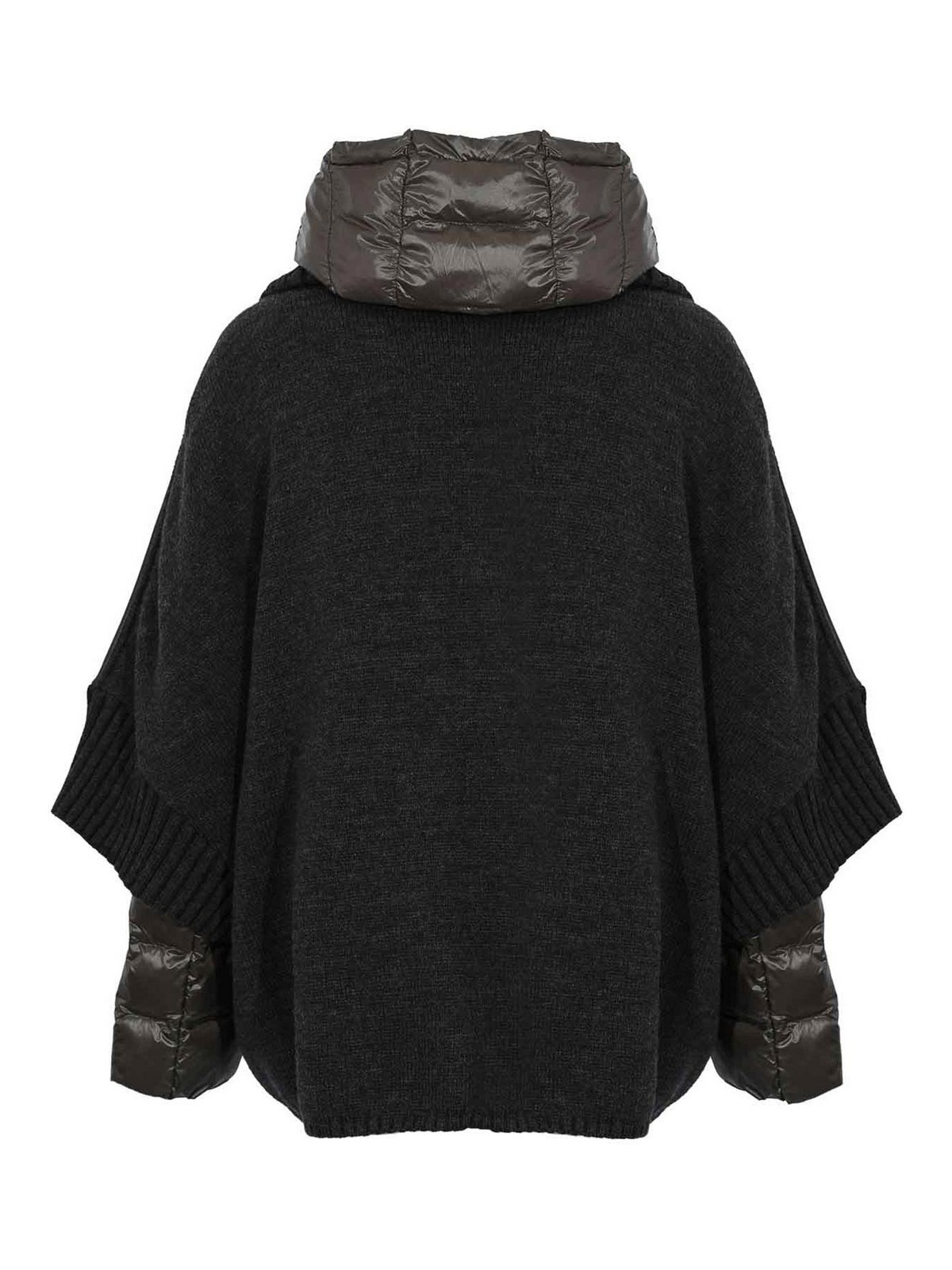 Leather Authority Lavinia Leather And Nylon Jacket In Gray