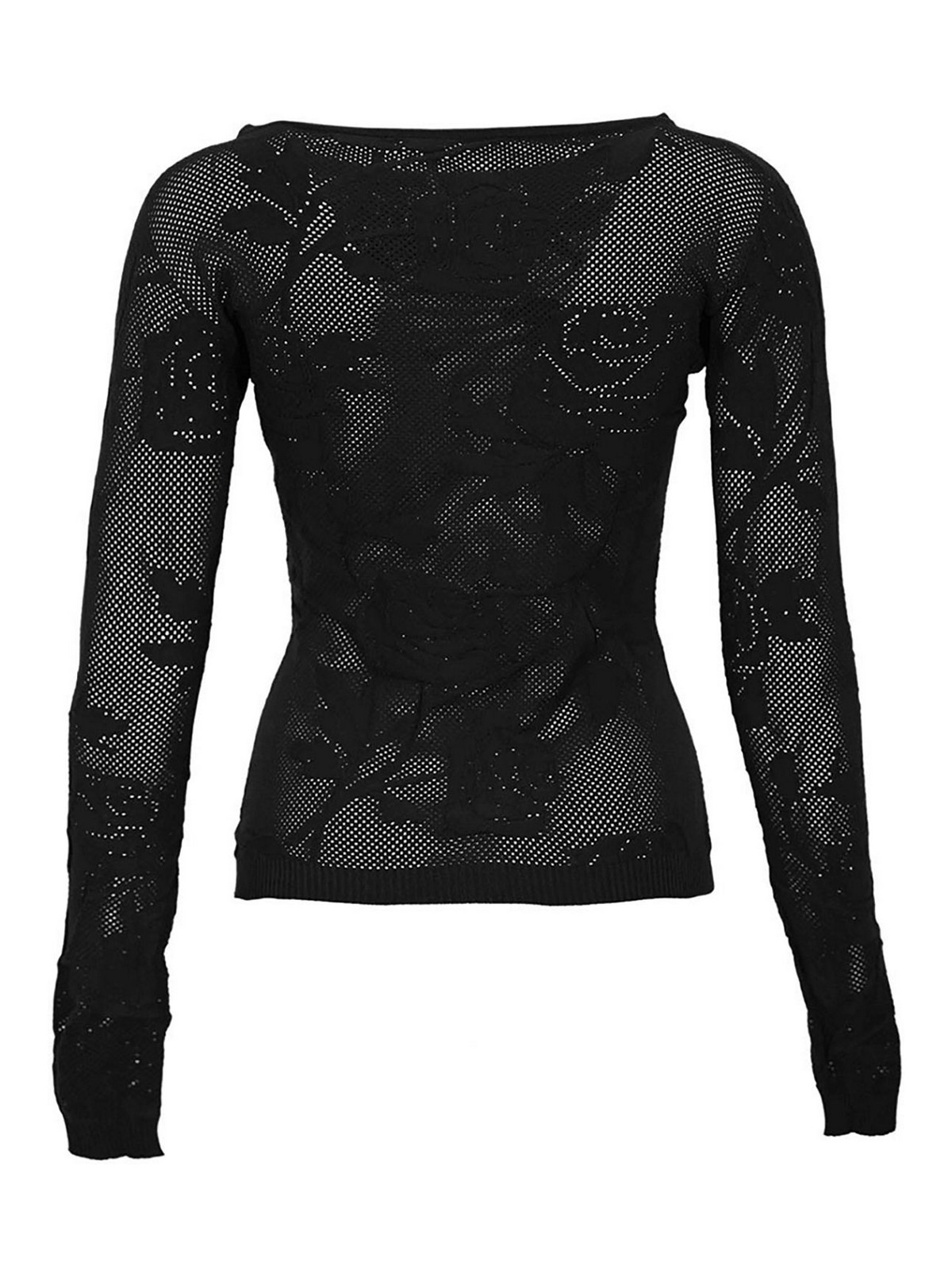 Liviana Conti Aivita Lace-effect Nylon Sweater In Black