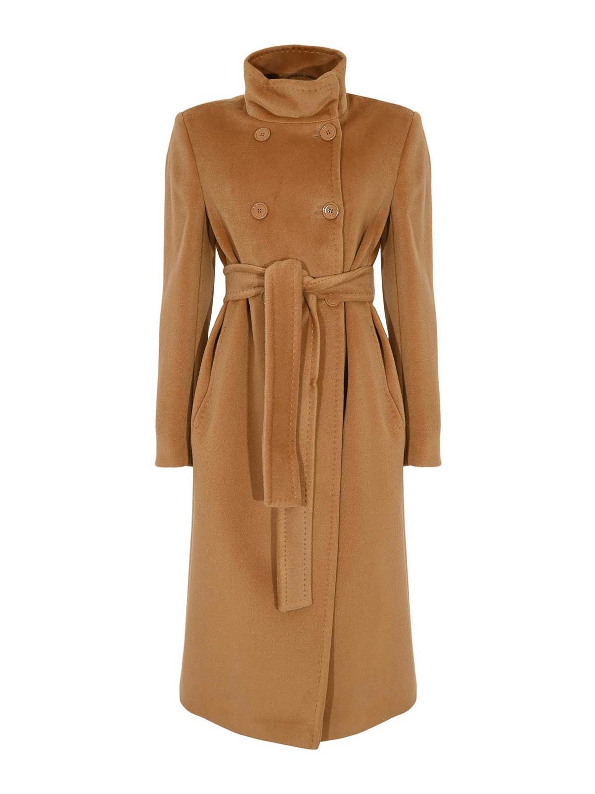Max Mara Arezzo Double-breasted Wool Coat In Brown