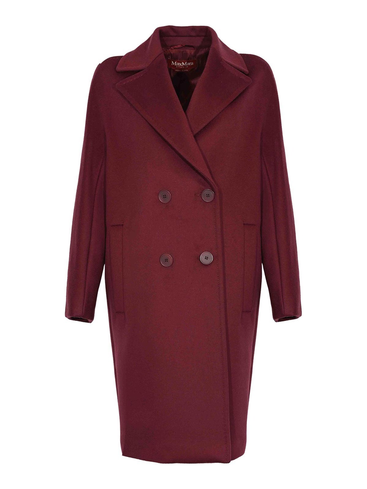 Max Mara Agenda Oversized Wool Coat In Red
