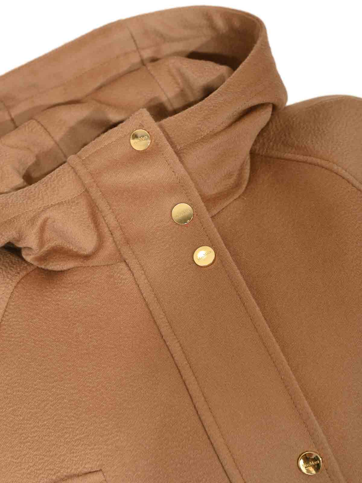 Max Mara Alcade Long Parka In Neutral