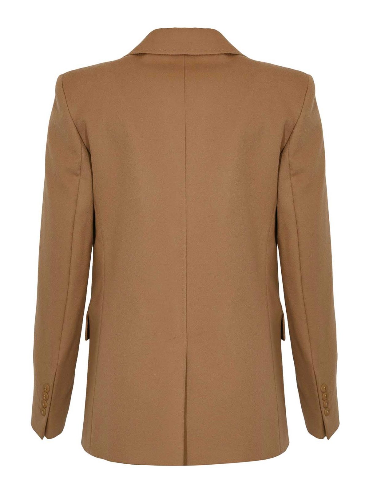 Max Mara Folgore Single-breasted Blazer In Wool Drap In Brown
