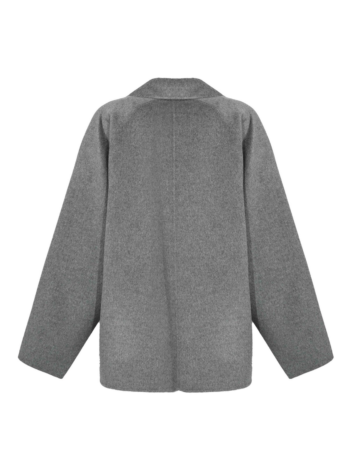 Max Mara Guinea Short Coat In Cashmere And Wool In Gray
