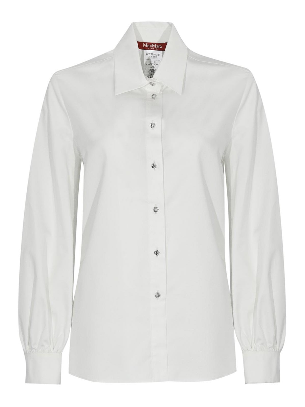 Max Mara Jessica Shirt In Silk And Cotton Blend In White