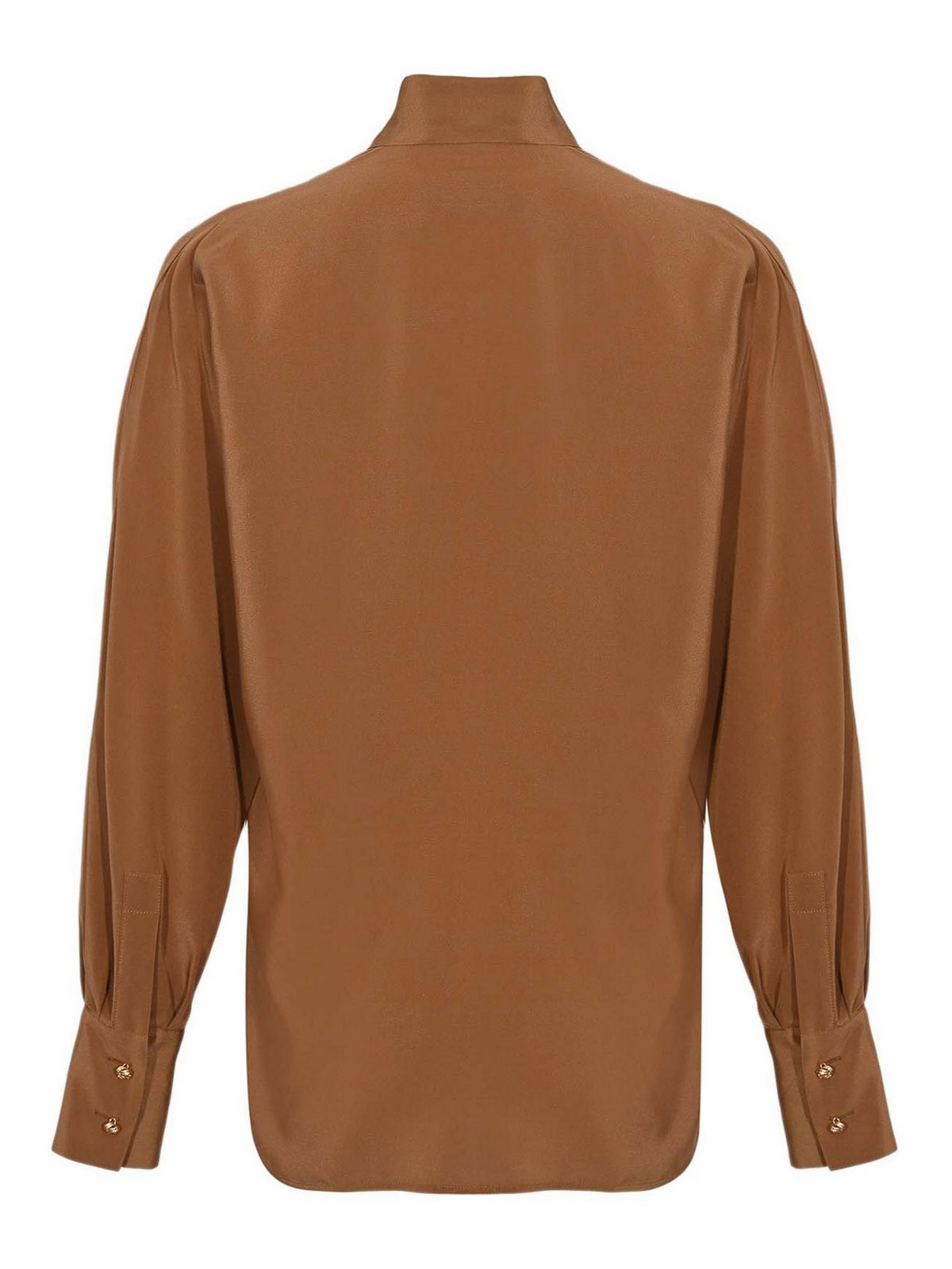 Max Mara Caco Blouse In Silk Crepe De Chine In Brown