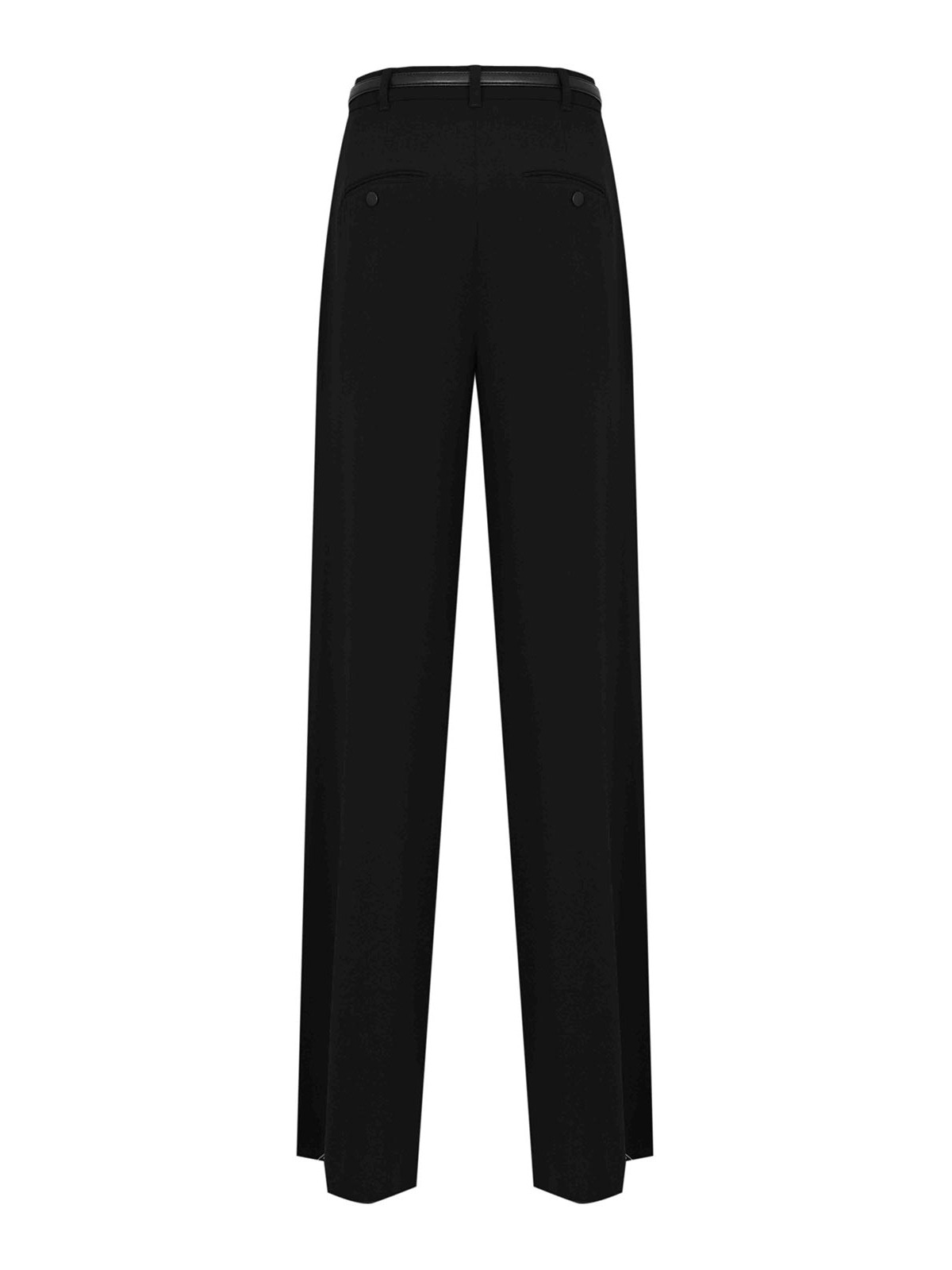 Max Mara Jez Wide-leg Cady Trousers With Belt In Black