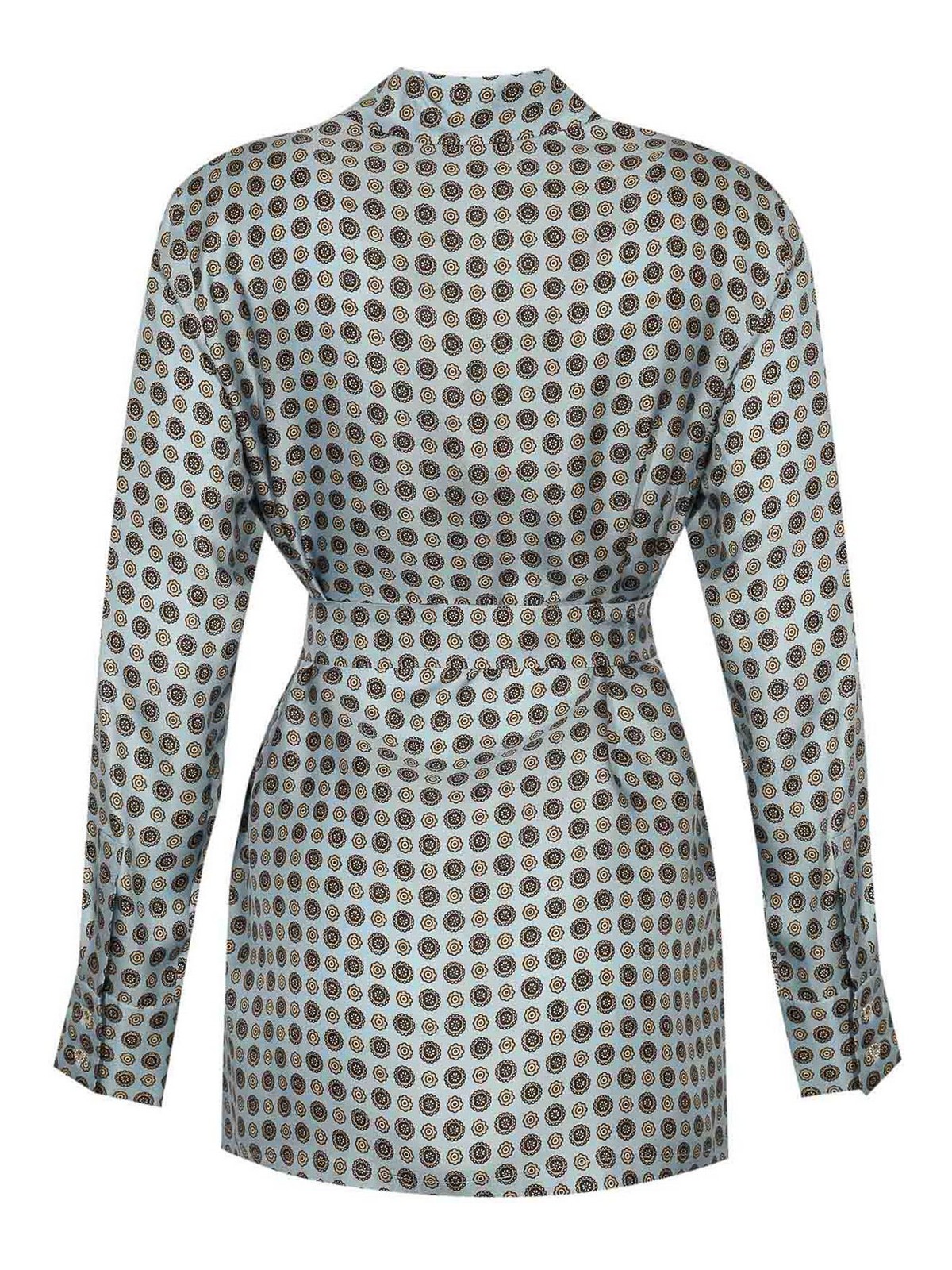 Max Mara Printed Silk Boccale Shirt In Blue