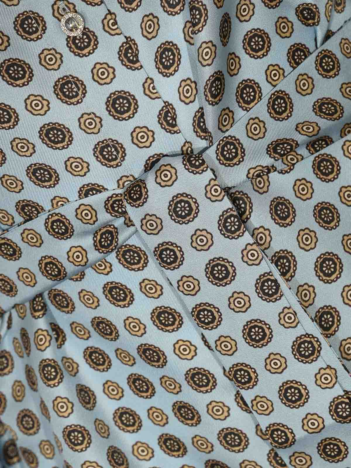 Max Mara Printed Silk Boccale Shirt In Blue