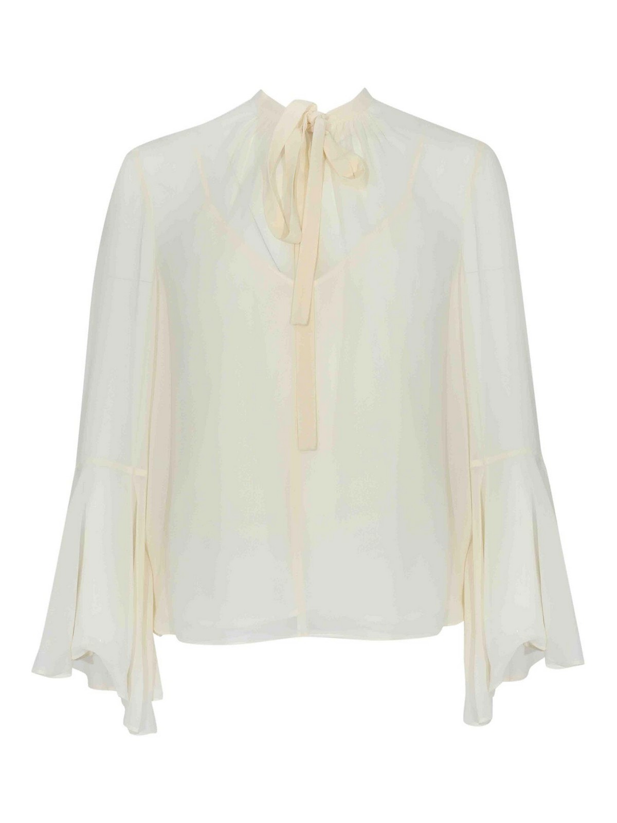 Max Mara Cuba Silk Blouse In White