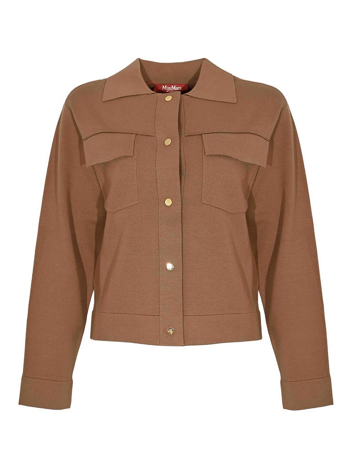 Max Mara Zum Boxy Jacket In Stretch Viscose In Brown