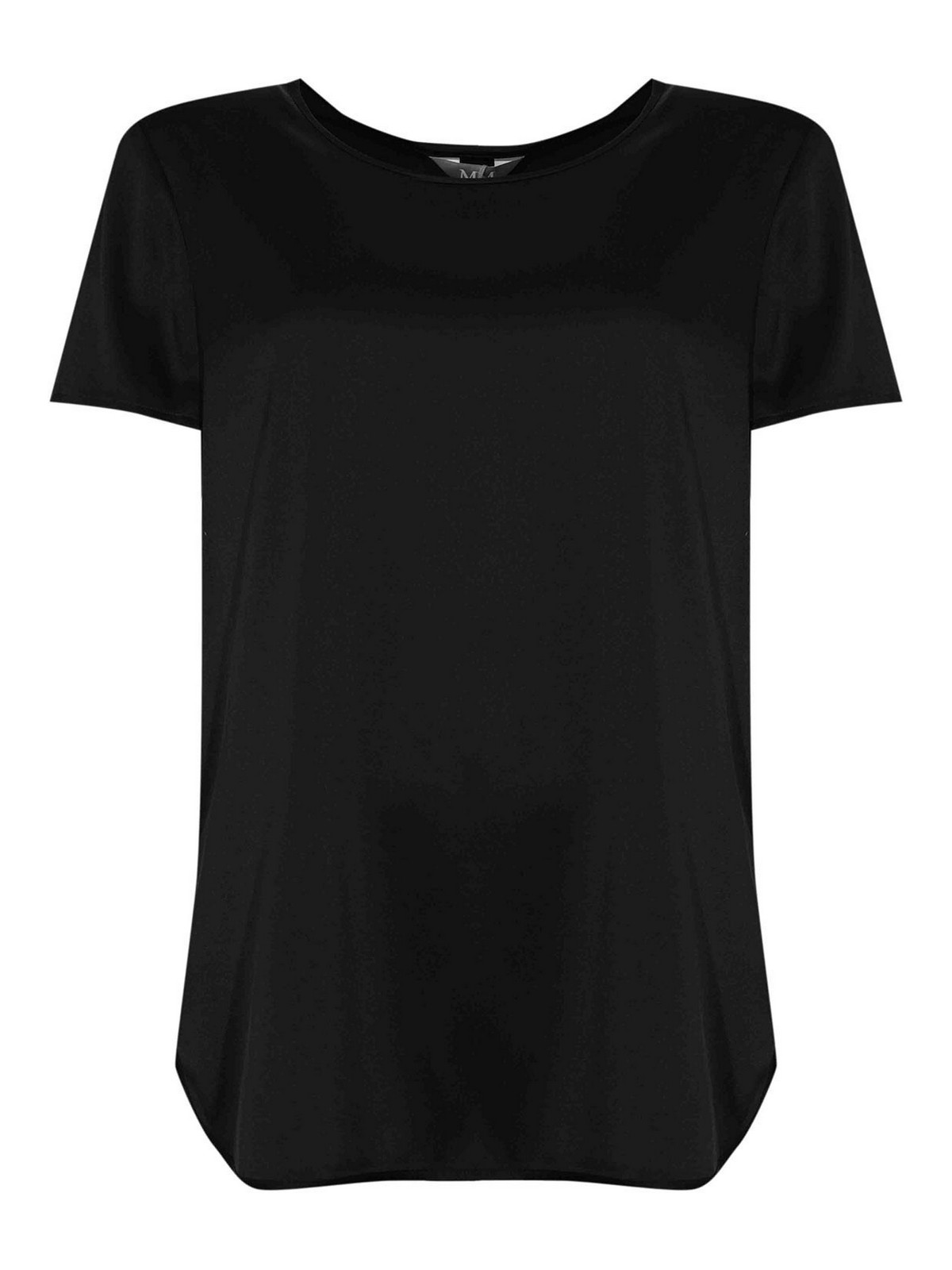 Max Mara Cortona Silk Satin Blouse In Black