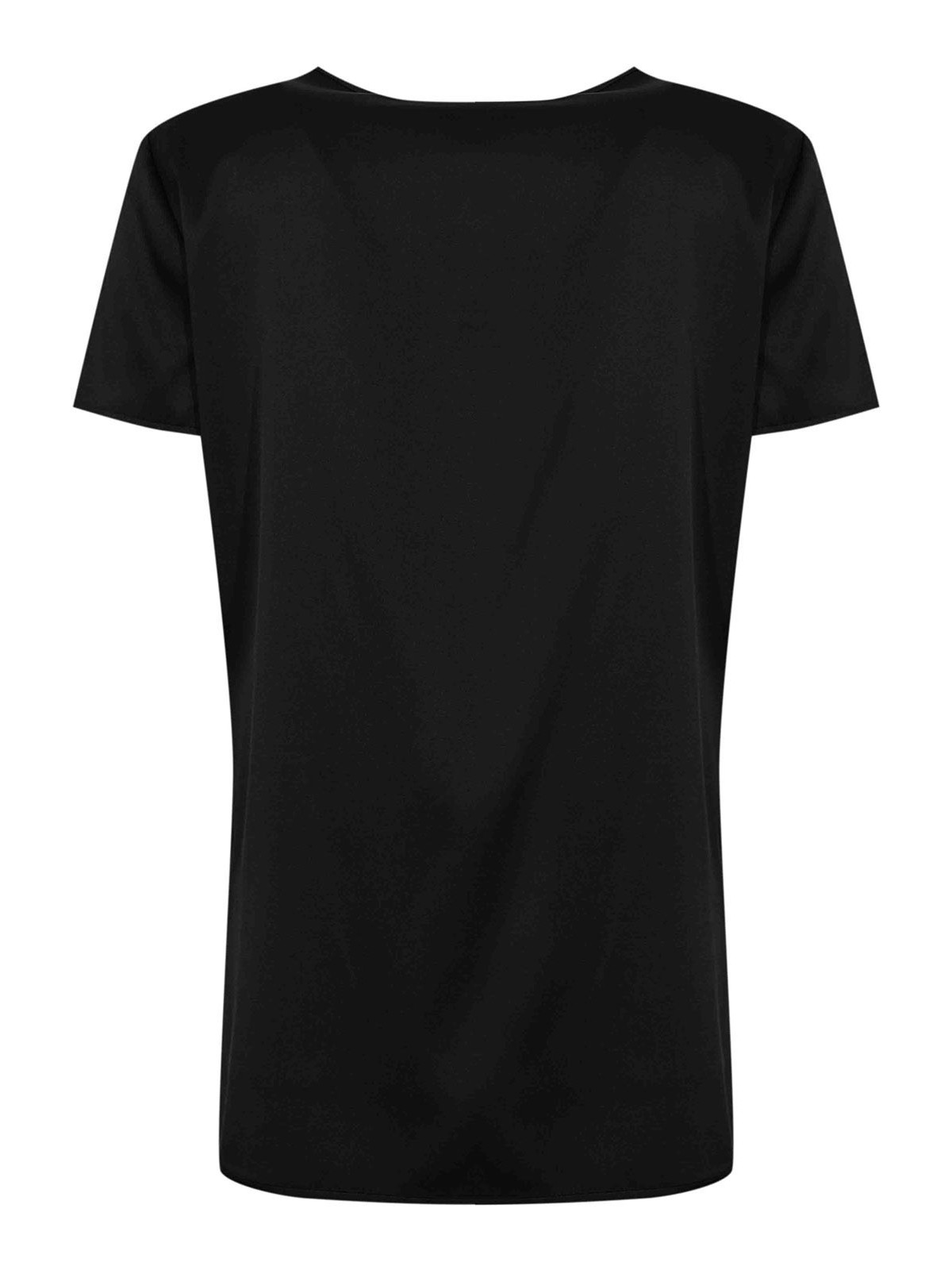 Max Mara Cortona Silk Satin Blouse In Black