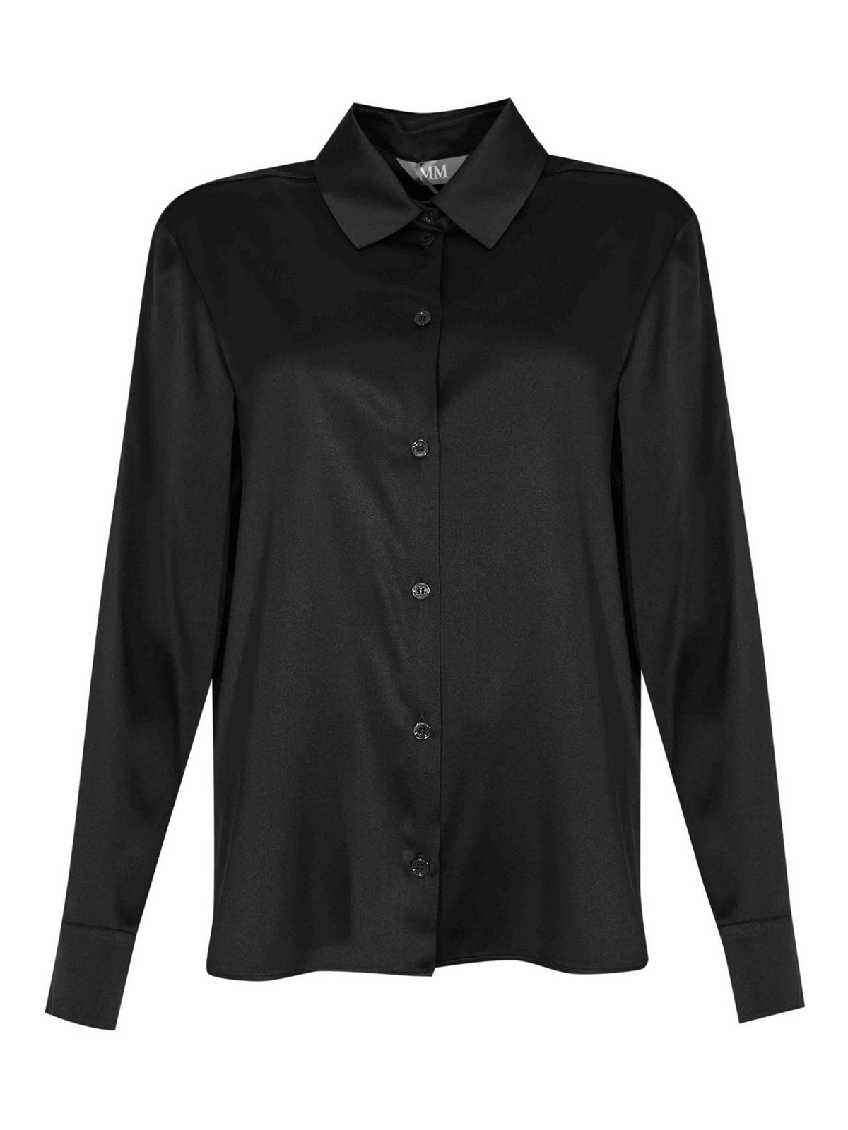 Max Mara Verve Silk Satin Shirt In Black