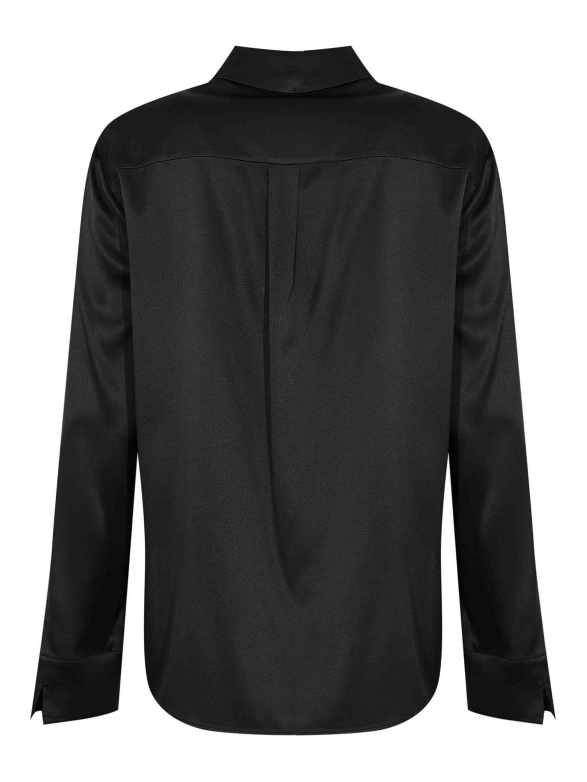 Max Mara Verve Silk Satin Shirt In Black