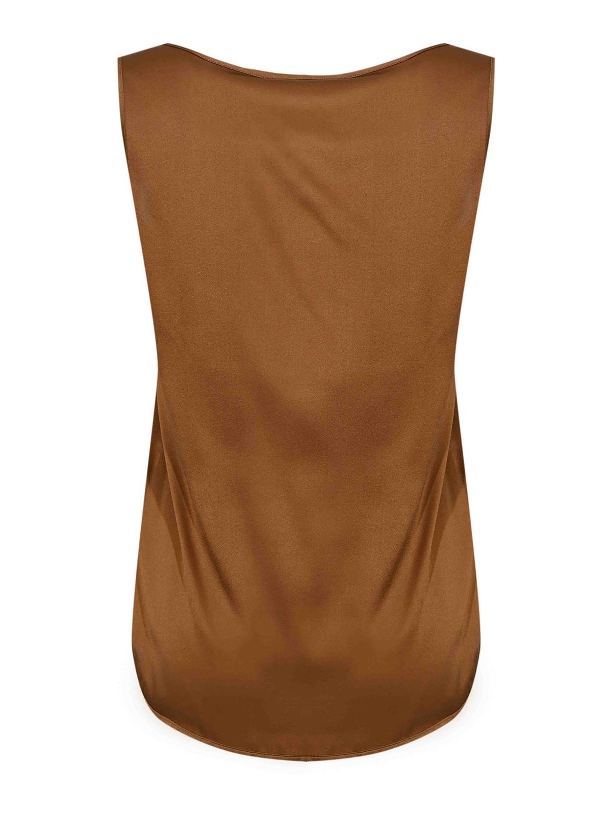 Max Mara Pan Camisole In Silk Satin In Brown