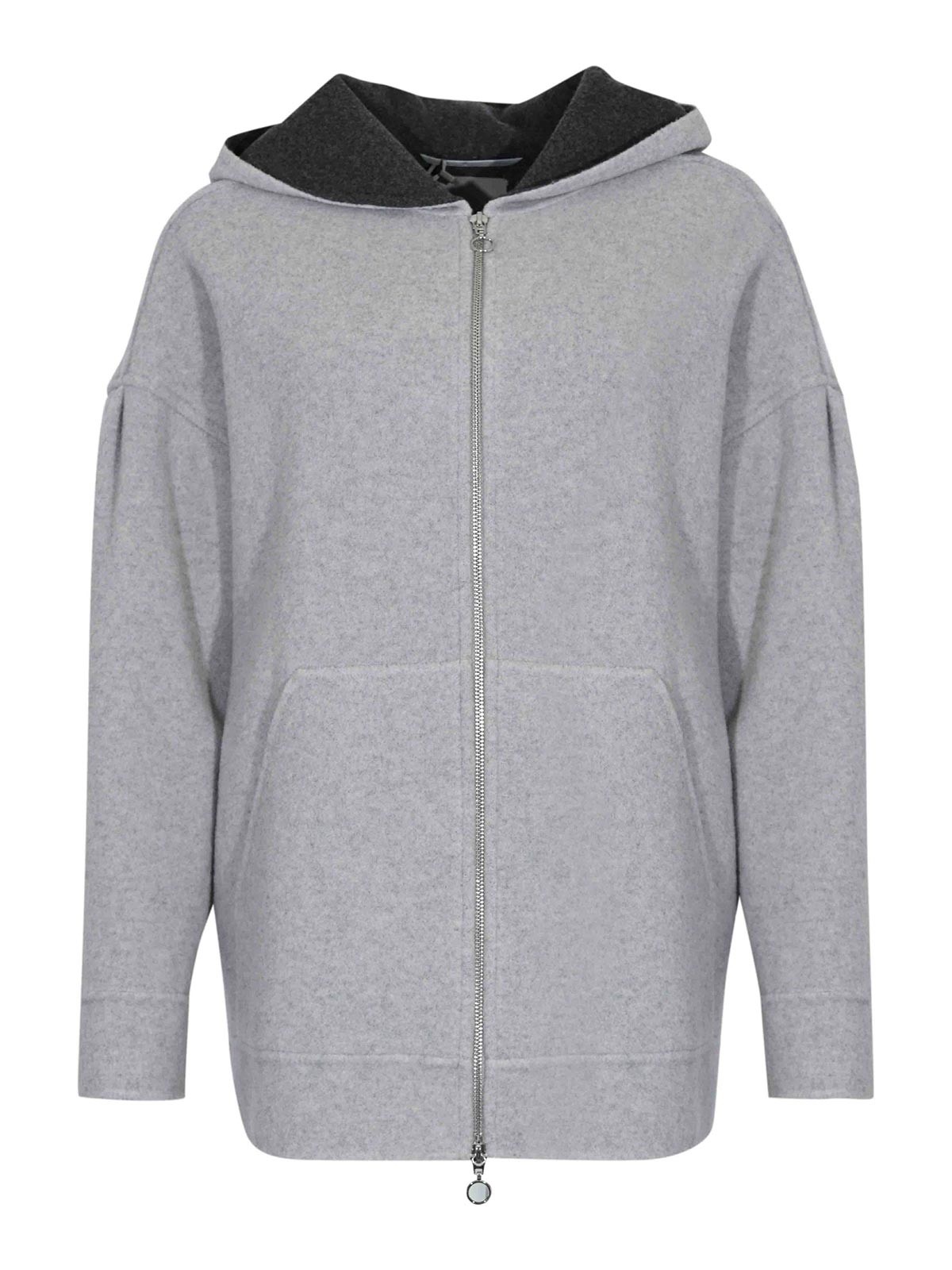 Max Mara Slim Jacket In Wool Blend Jersey In Gray