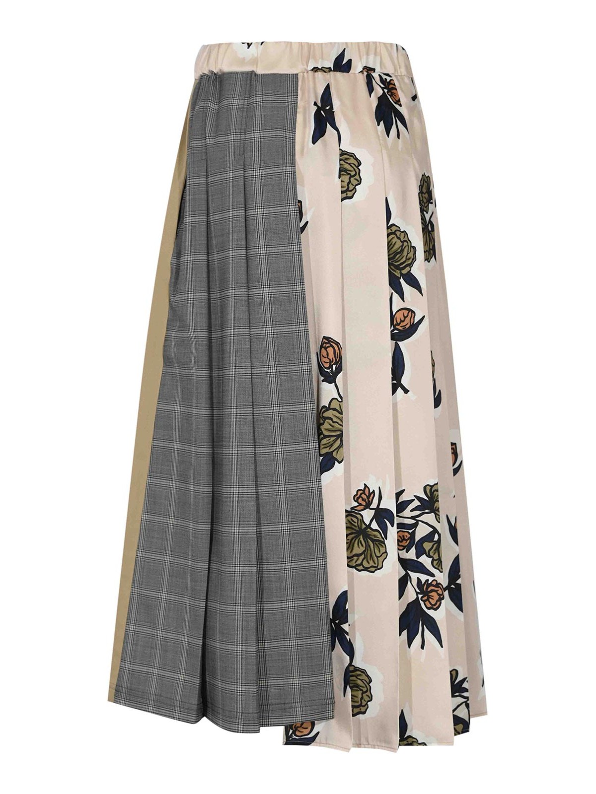 Weekend Max Mara Etra Pleated Skirt In Patterned Twill In Sand