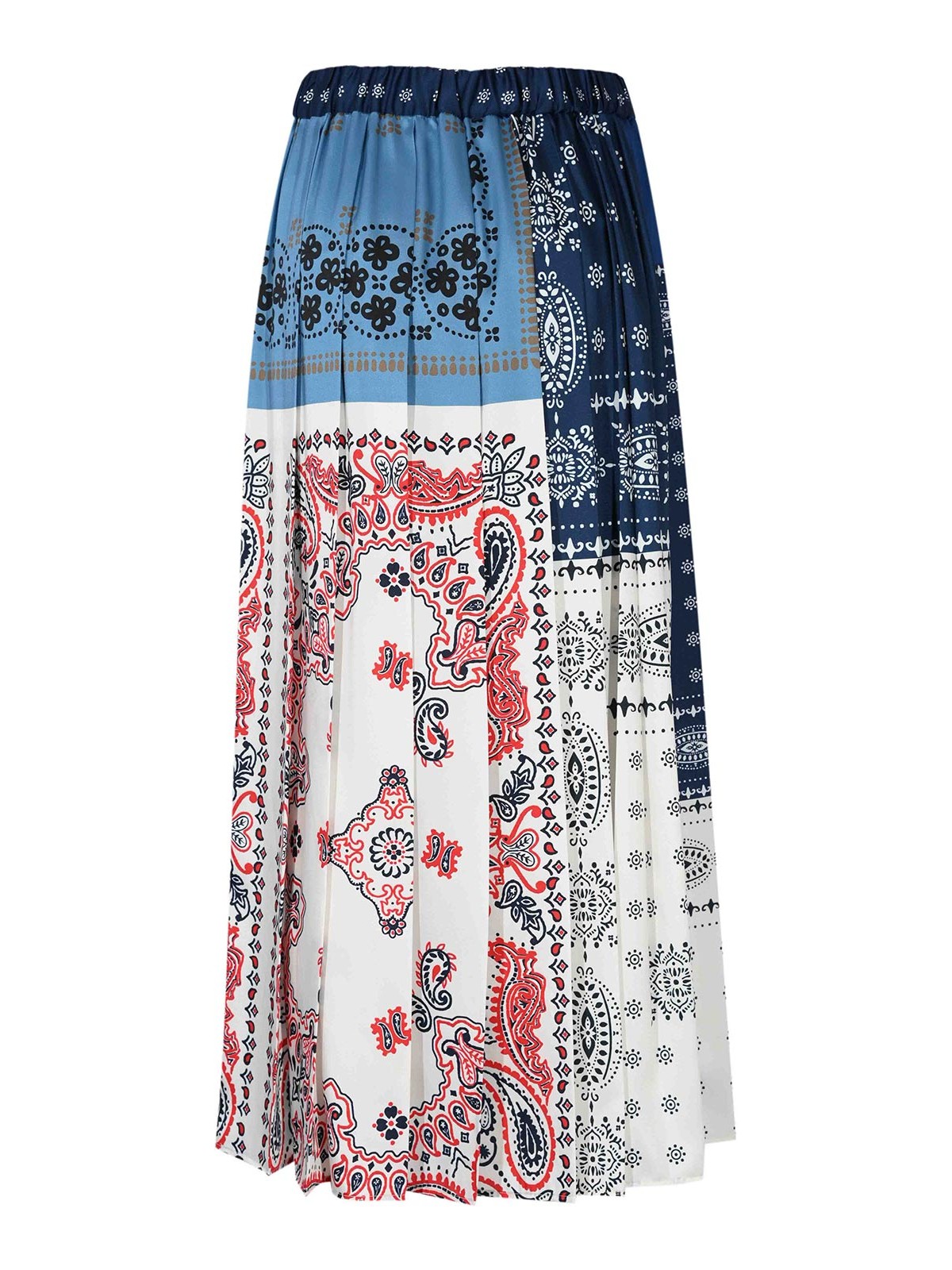 Weekend Max Mara Luna Skirt In Printed Twill In Blue