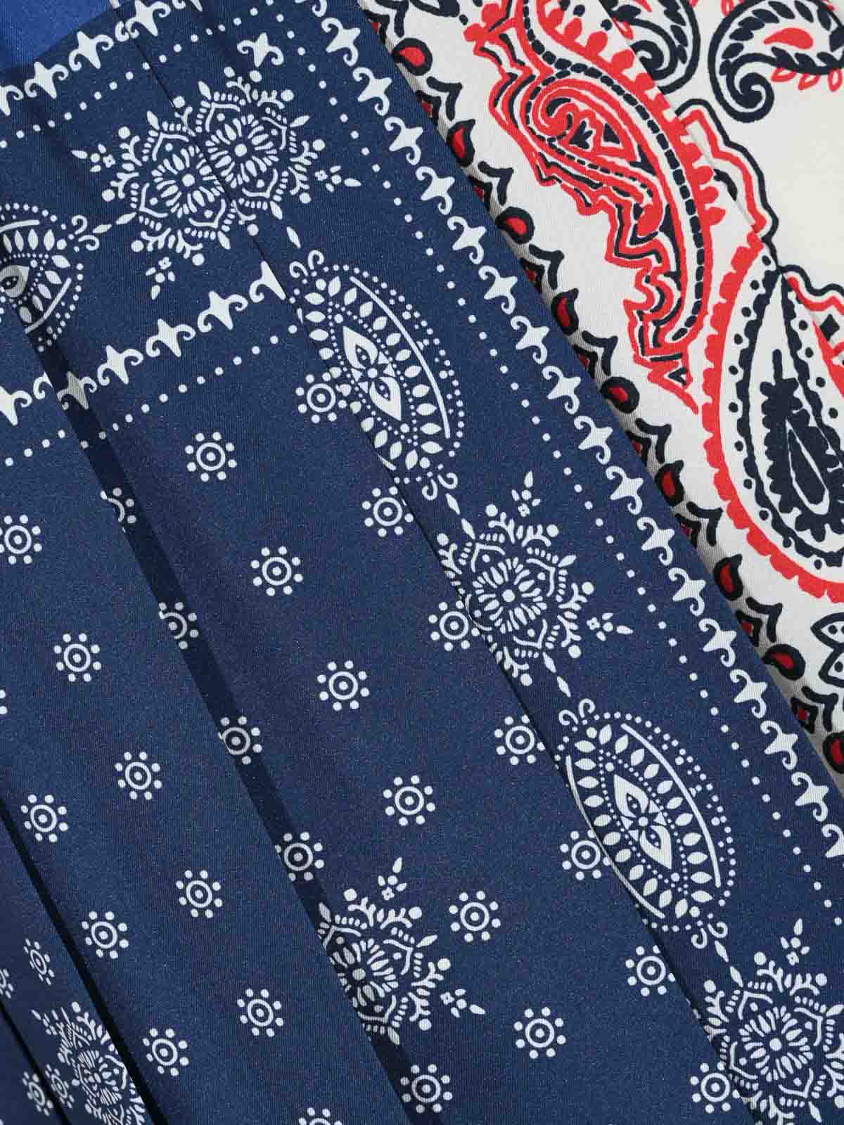 Weekend Max Mara Luna Skirt In Printed Twill In Blue