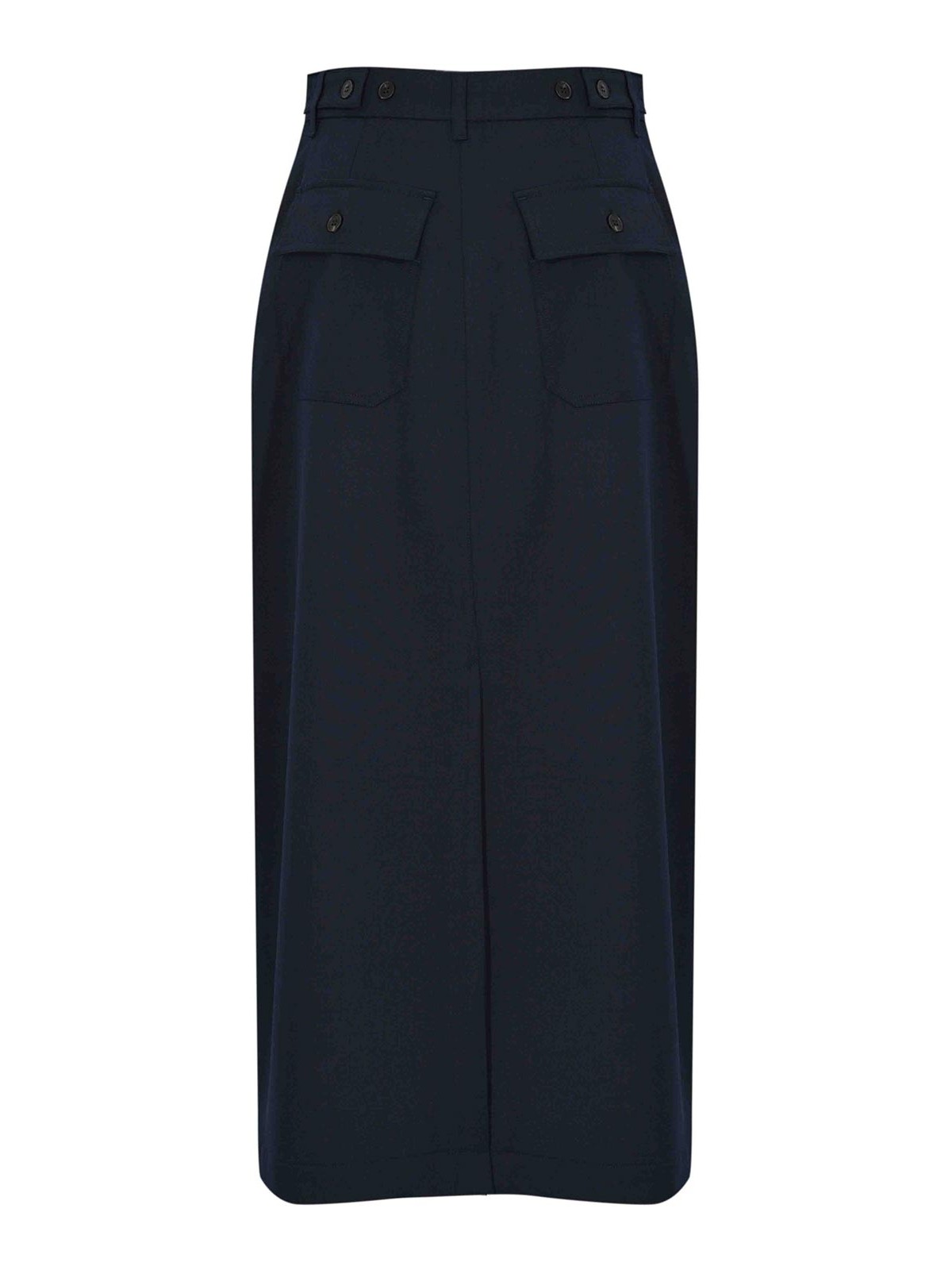 Weekend Max Mara Aller Long Skirt In Wool Blend In Blue