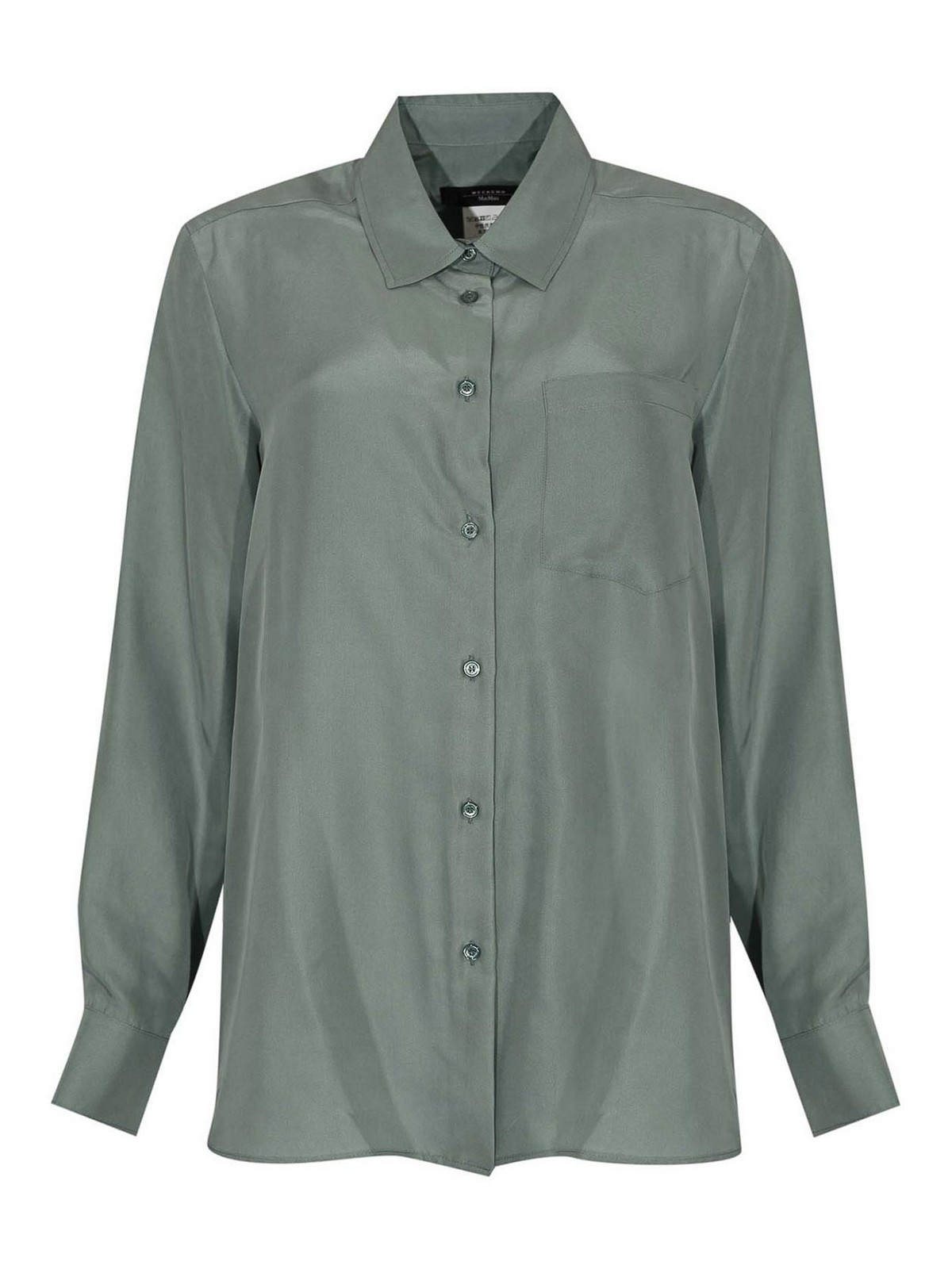 Weekend Max Mara Pamir Silk Shirt In Blue