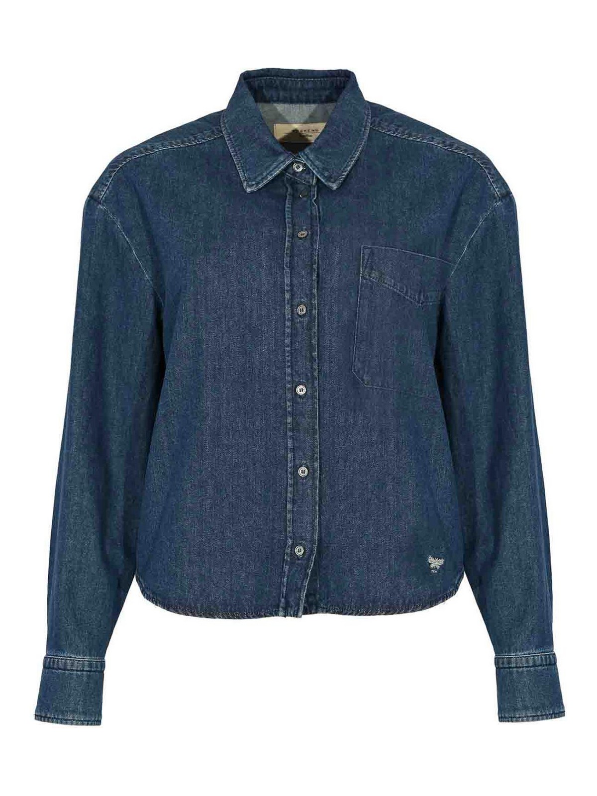 Weekend Max Mara Obbia Cotton Denim Shirt In Blue