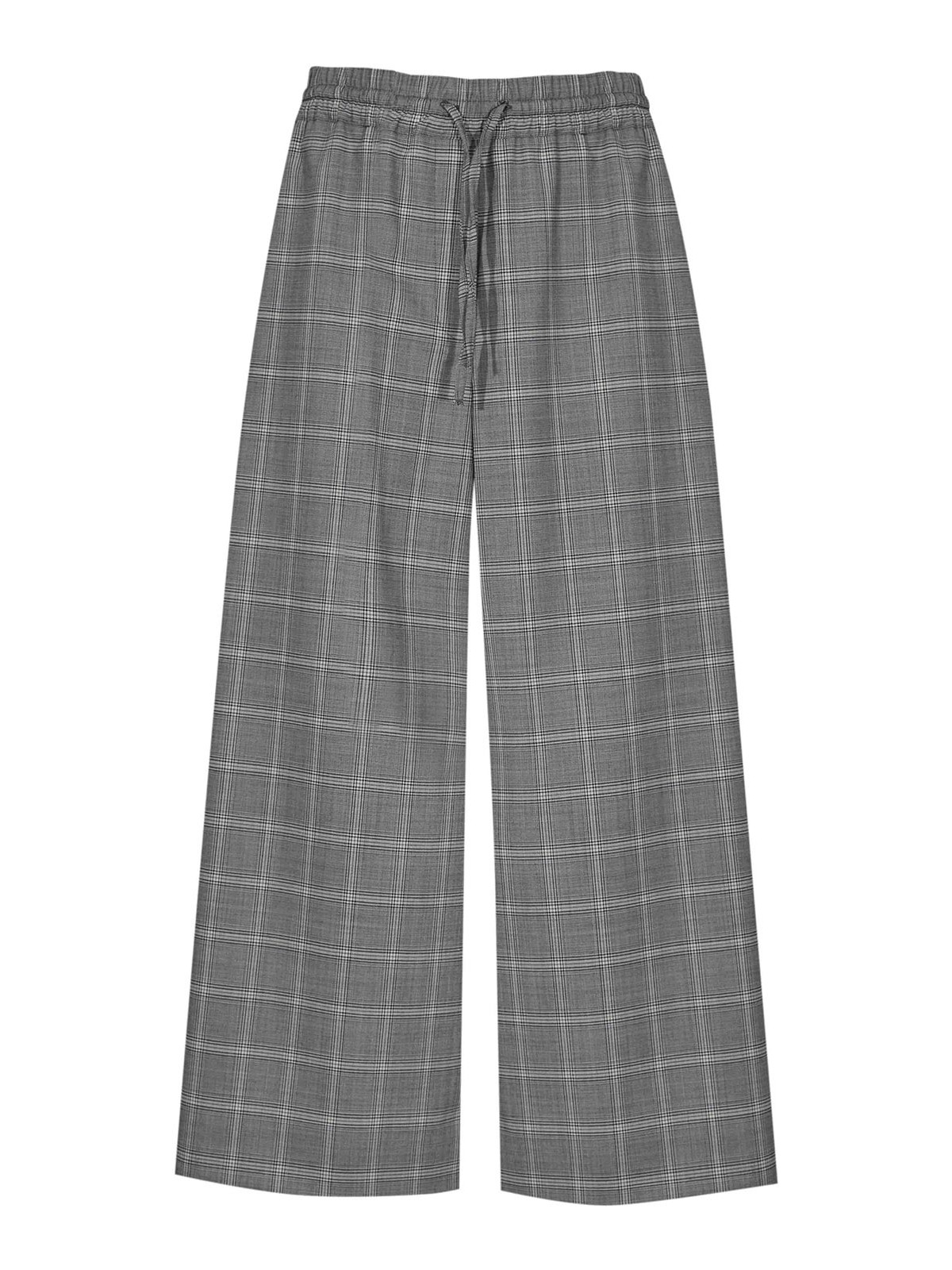 Weekend Max Mara Luigi Prince Of Wales Wool Trousers In Gray