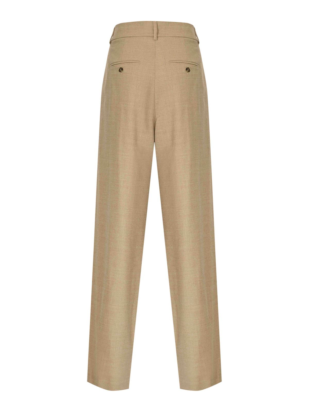 Weekend Max Mara Globale Palazzo Trousers In Wool Flannel In Neutral