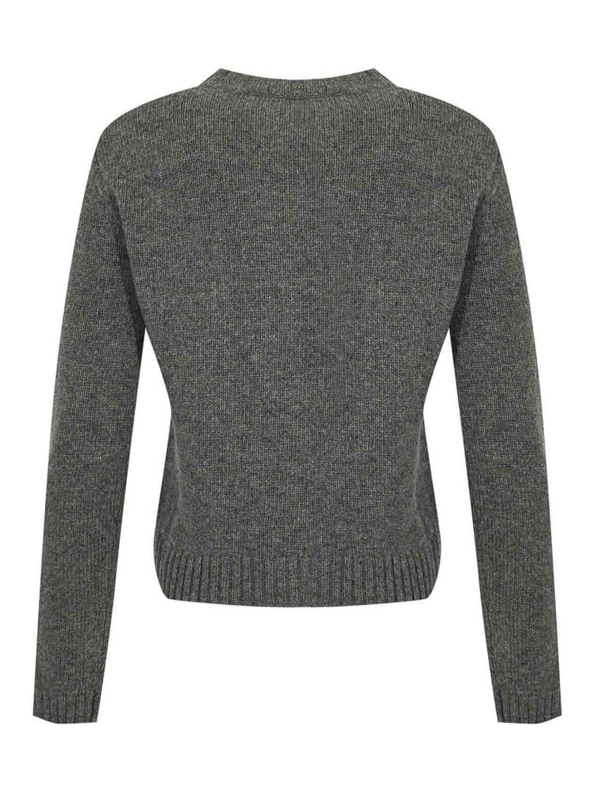 Weekend Max Mara Obbia Wool Knit Cardigan In Gray