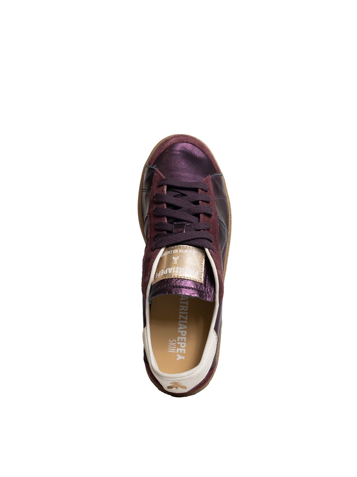 Patrizia Pepe 93 Skin Sneakers In Laminated Nappa In Purple