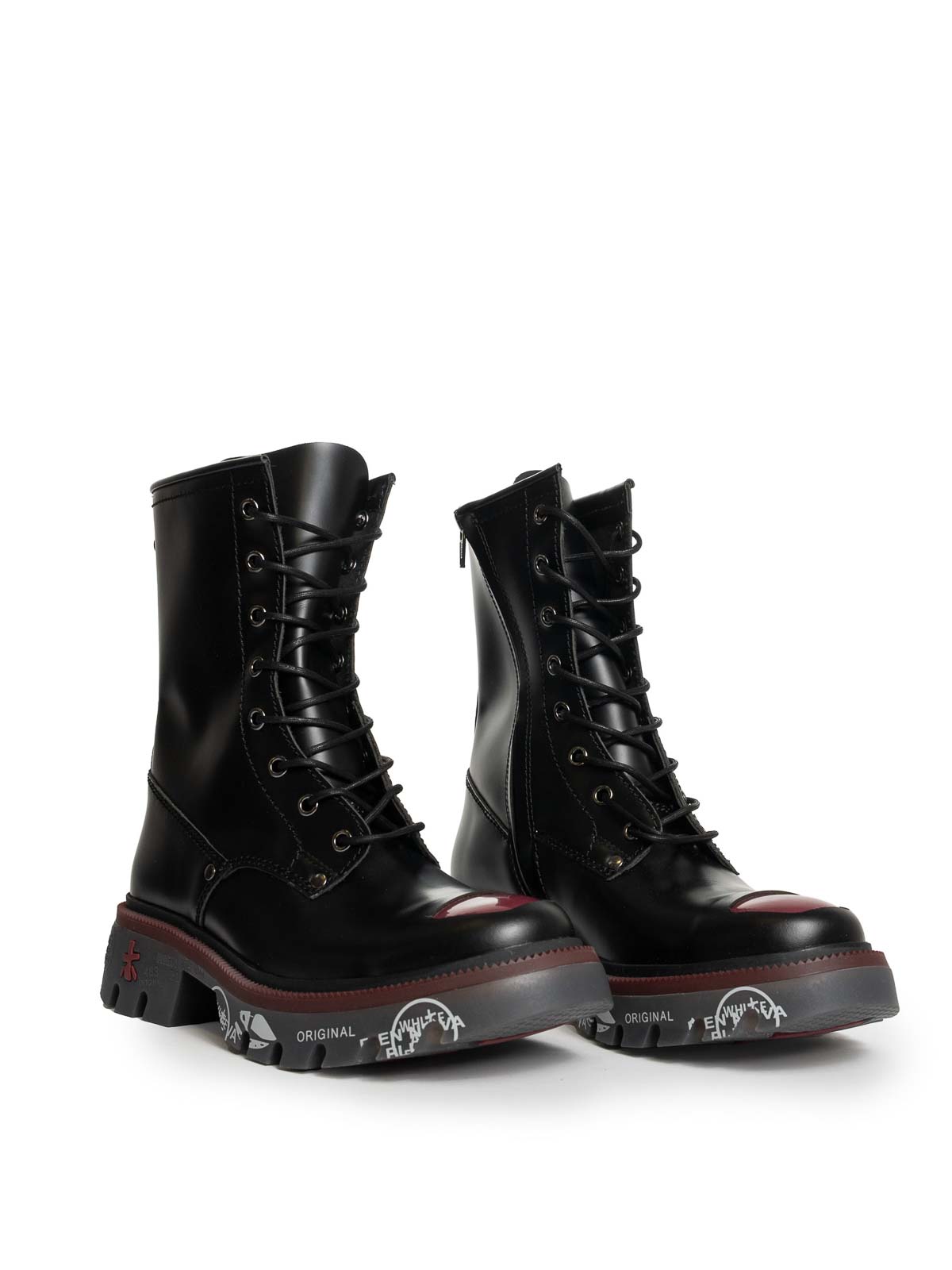 Premiata Brixtond 463 Lace-up Zip Boots In Black