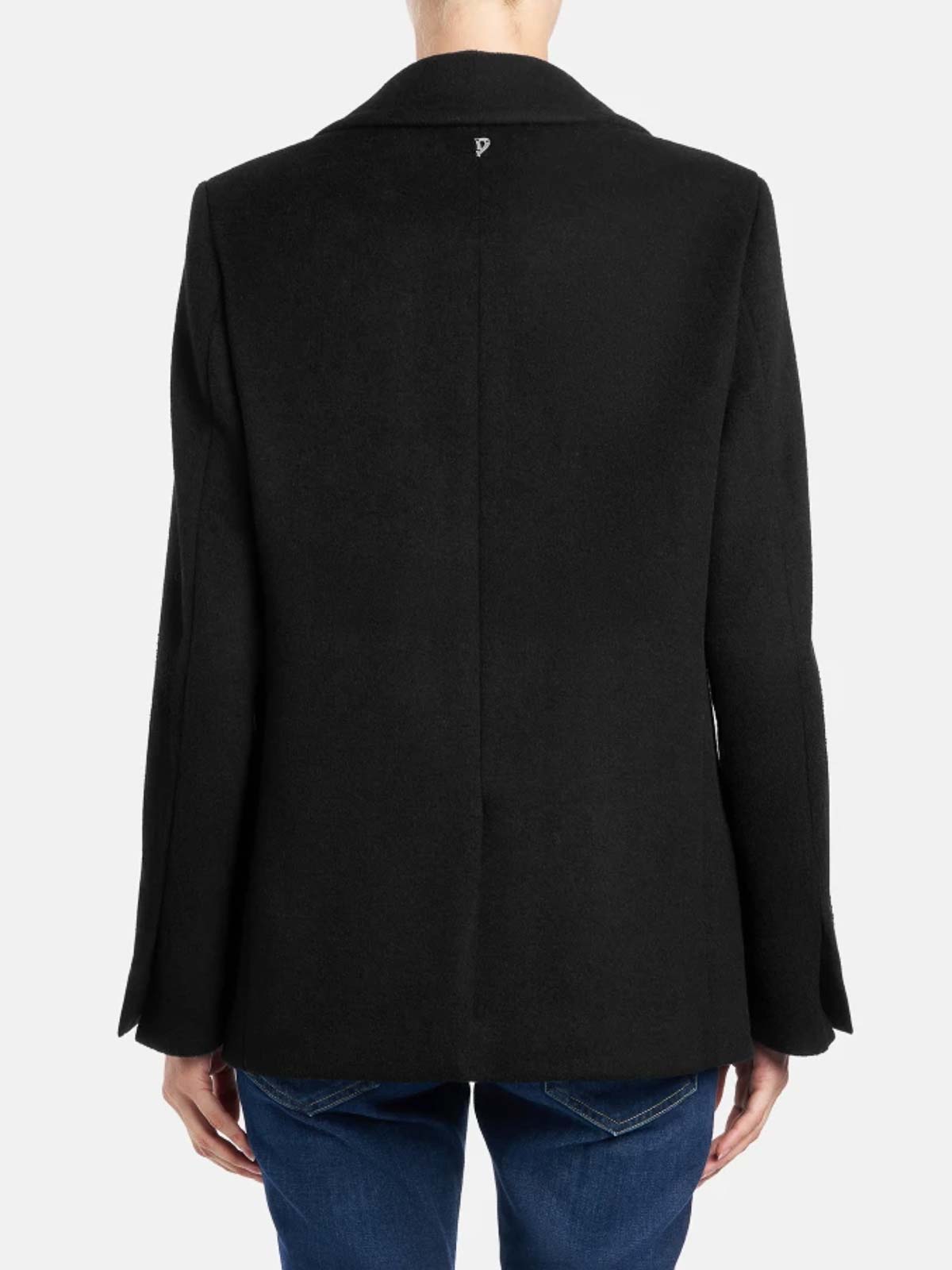 Dondup Wool-blend Velour Peacoat Regular In Black