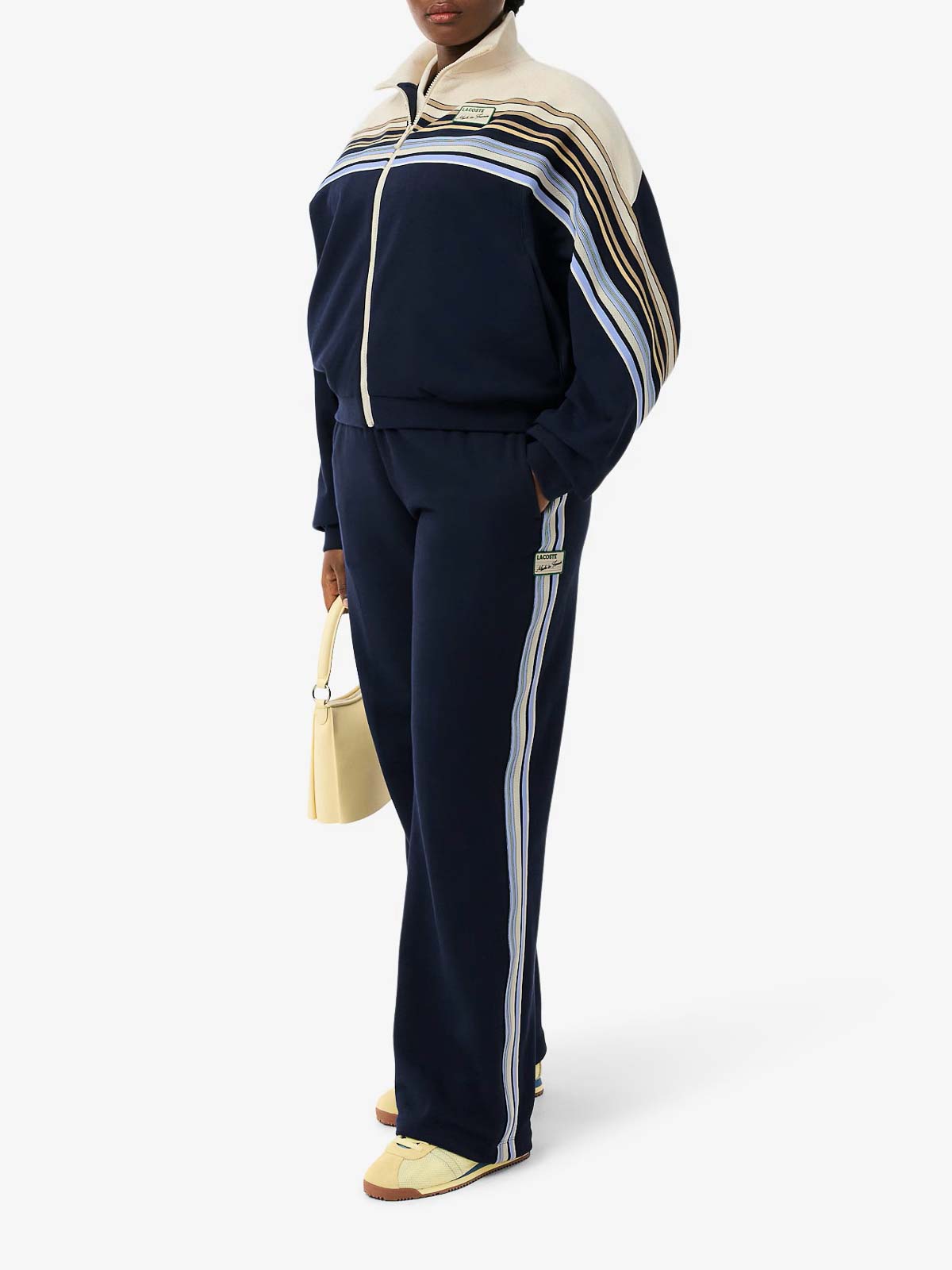 Lacoste Zipper Sweater Made In France In Blue