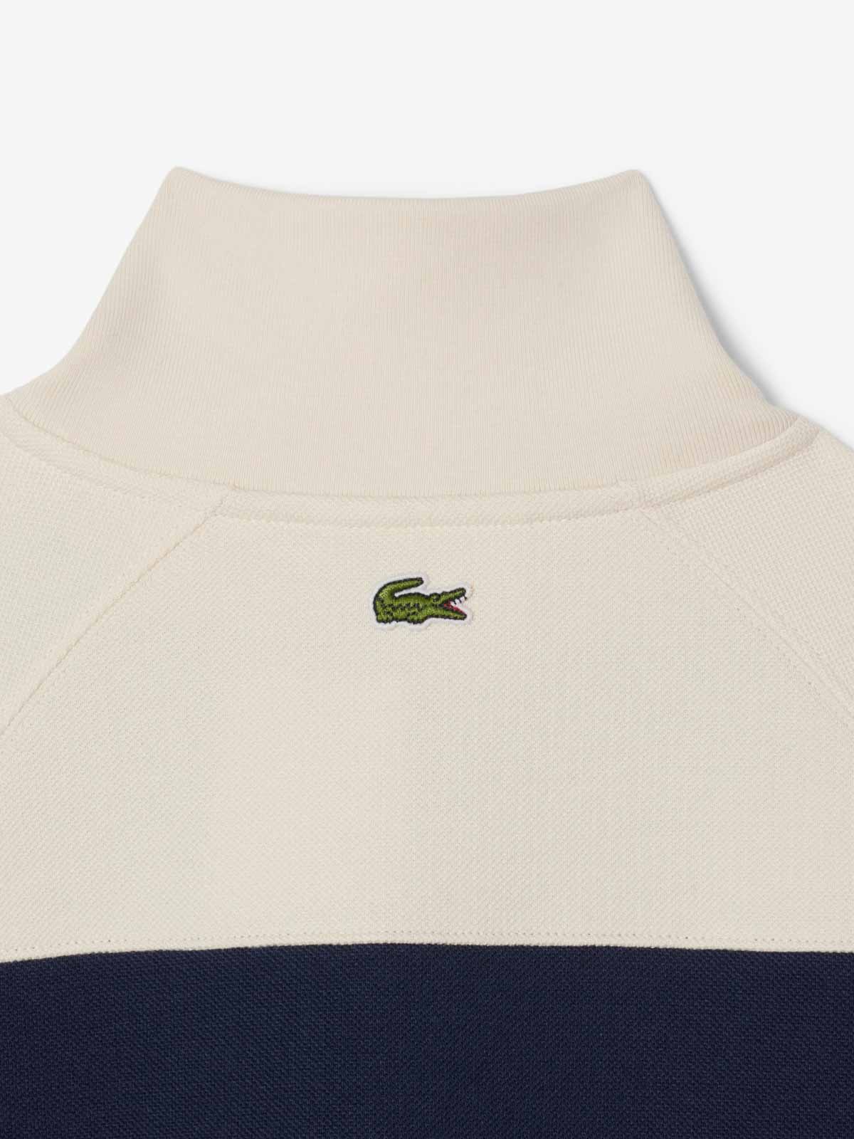 Lacoste Zipper Sweater Made In France In Blue