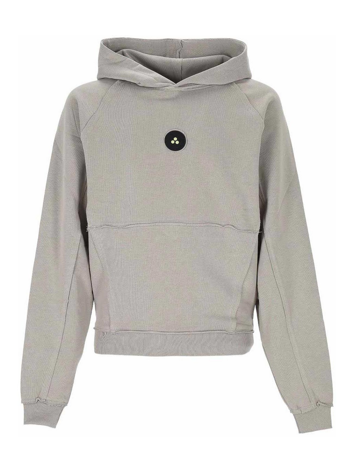 Peuterey Refined Neutral Sweater With Ribbed Details In Gray