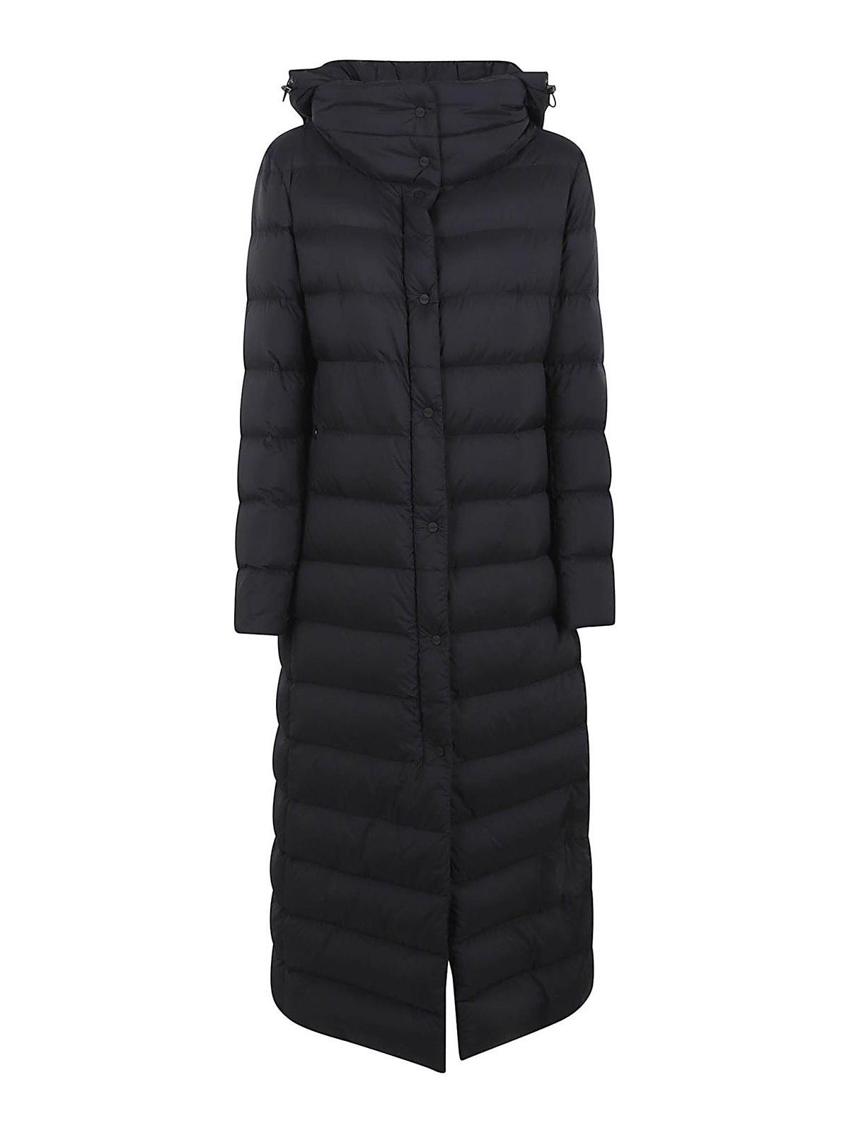 Herno Long Hooded Quilted Padded Outerwear In Black