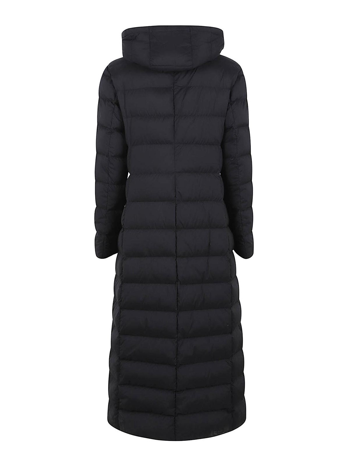 Herno Long Hooded Quilted Padded Outerwear In Black