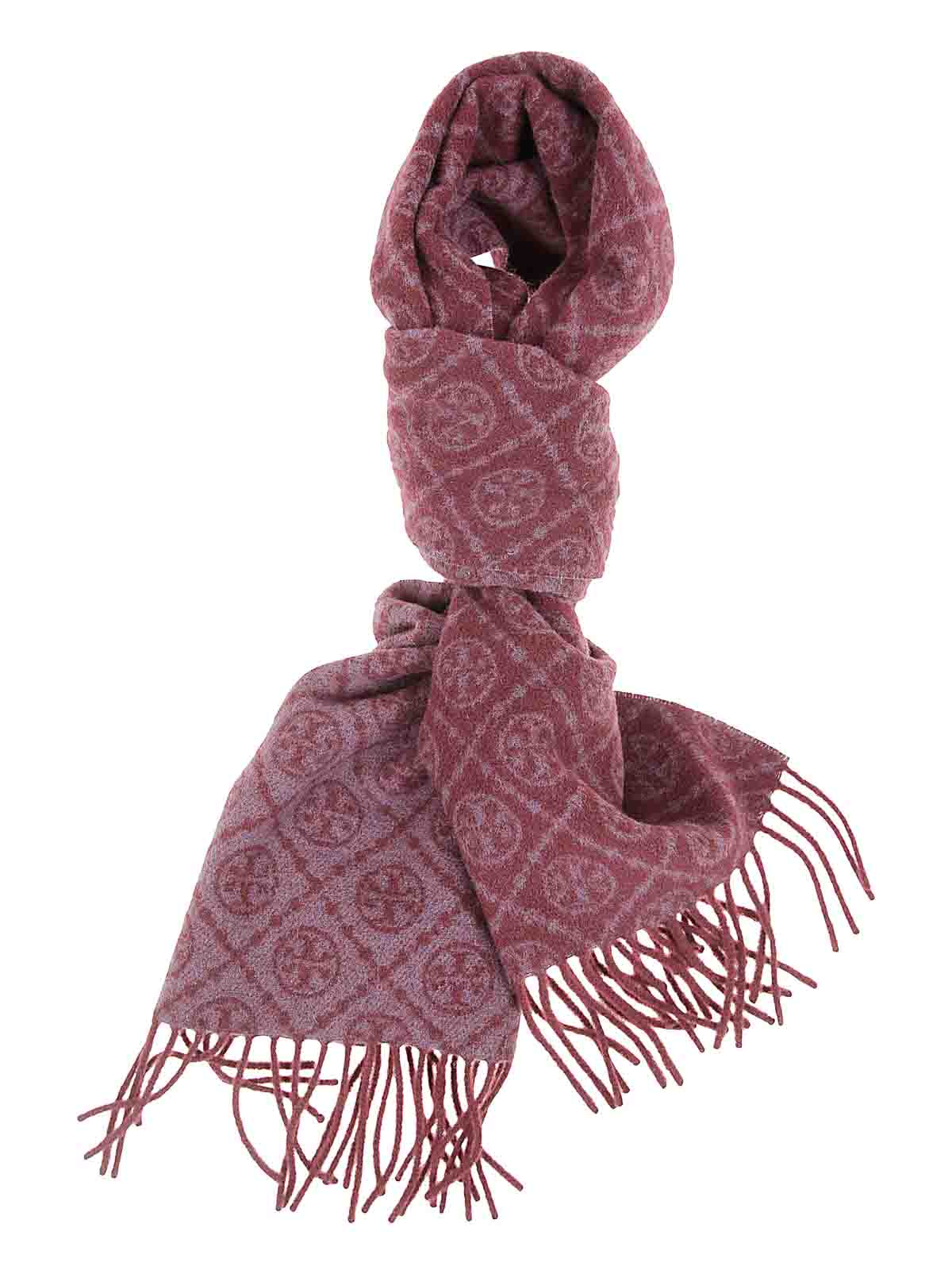 Tory Burch T Monogram Oblong Scarf In Red