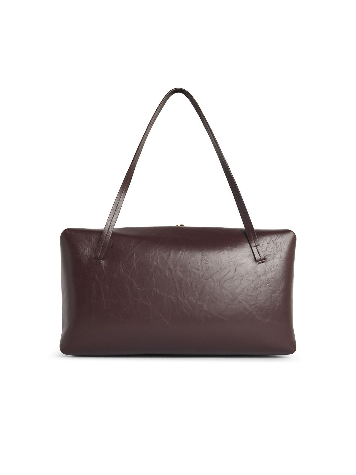 Jil Sander Large Brown Leather Bag In Brown