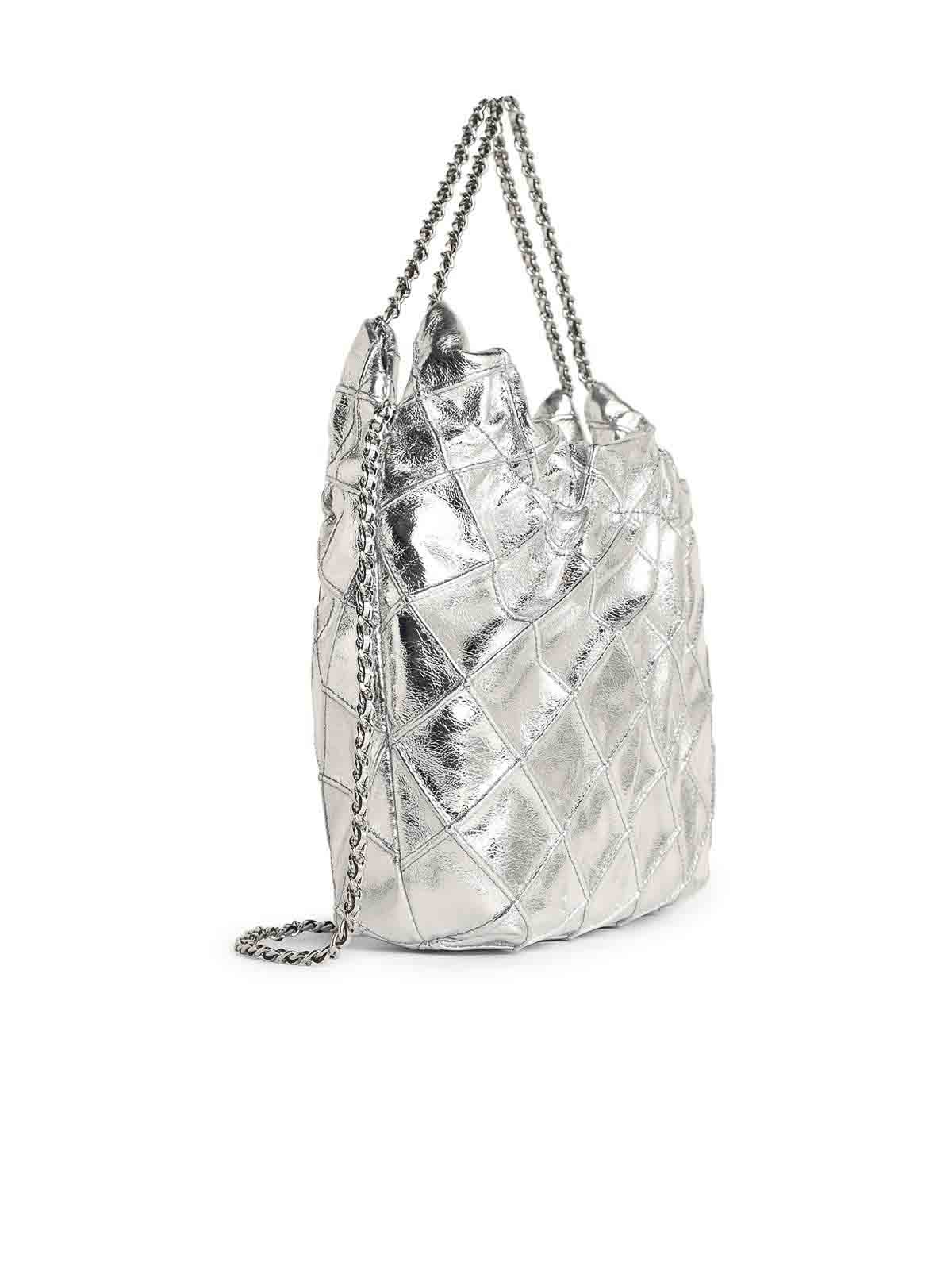 Tory Burch Fleming Mini Bag In Silver Leather In Silver