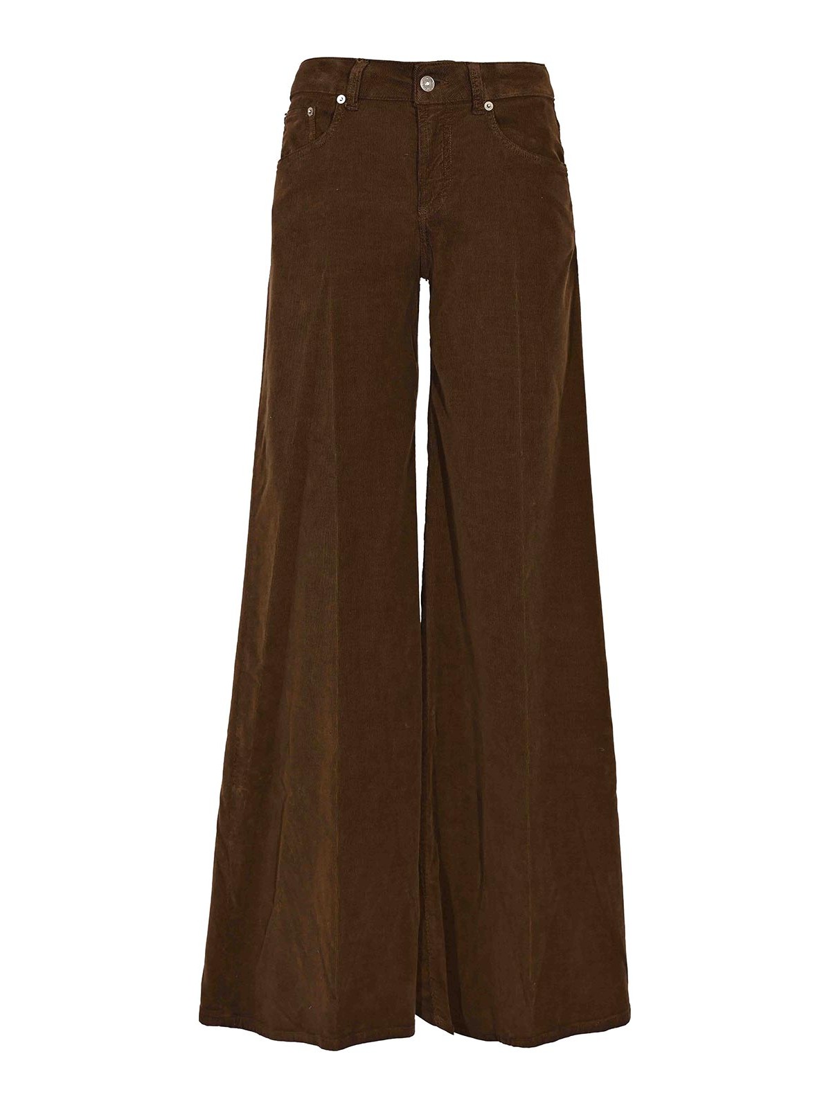 Dondup Marlen Wide-leg Jeans In Brown